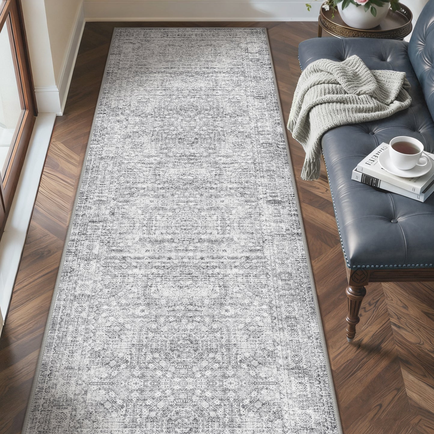 KUETH  Area Rugs Machine Washable Rugs for Living Room, Non Slip Throw Rug with Rubber Backing, Rug for Entryway、Bedroom、Kitchen、Floor and Dining Room