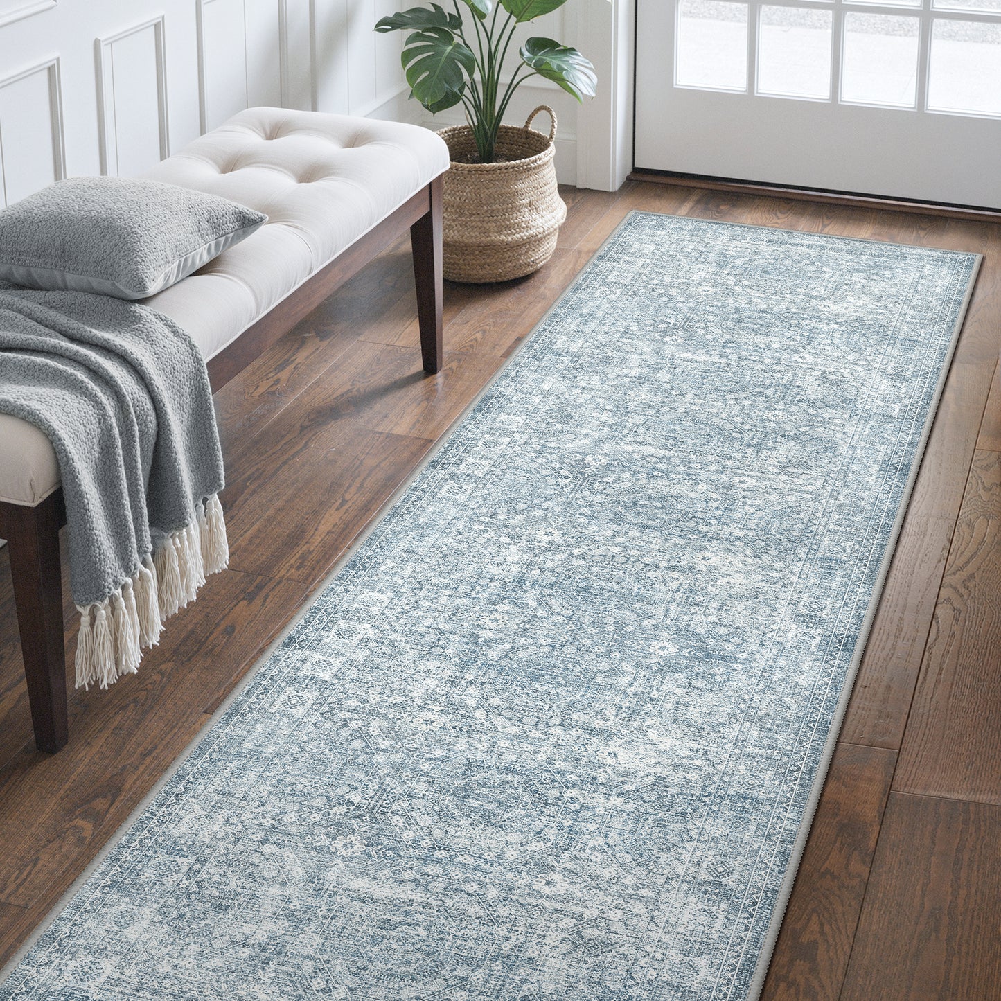 KUETH  Area Rugs Machine Washable Rugs for Living Room, Non Slip Throw Rug with Rubber Backing, Rug for Entryway、Bedroom、Kitchen、Floor and Dining Room