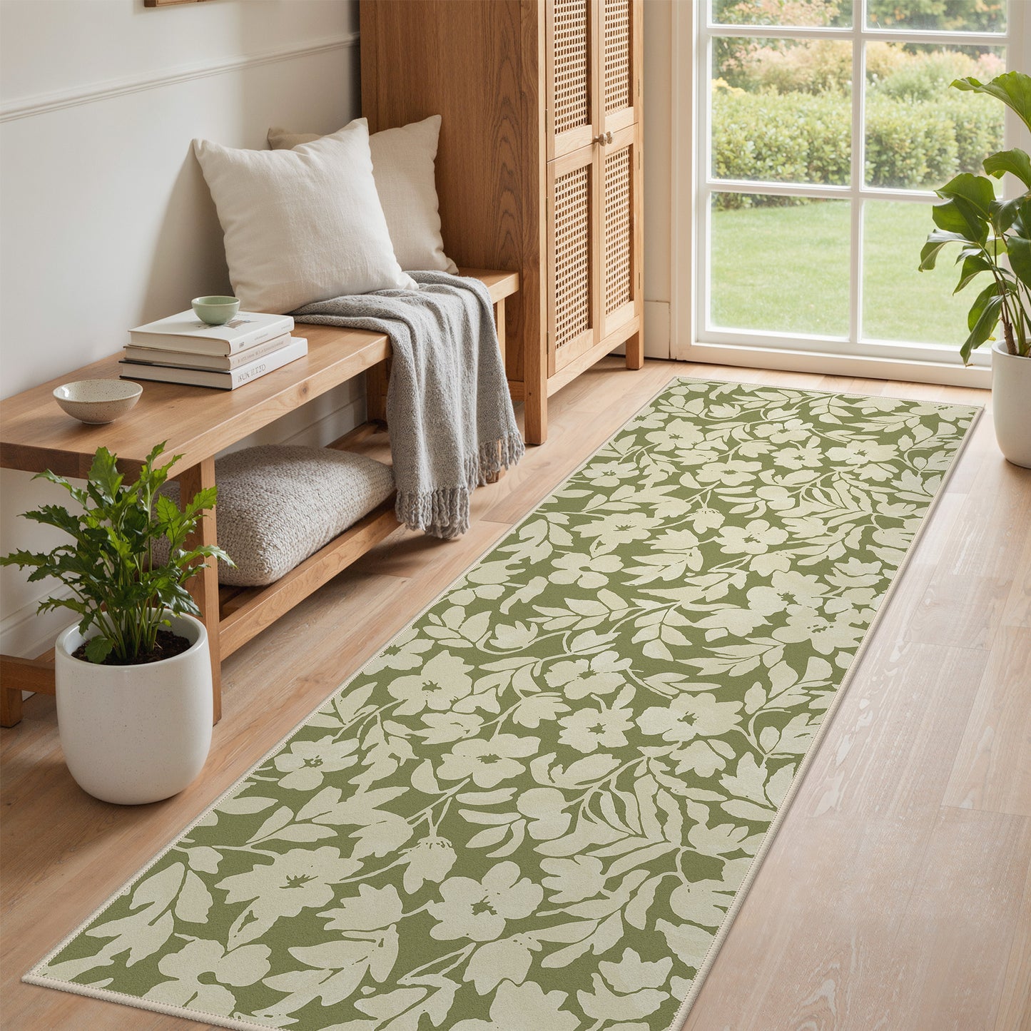 KUETH  Area Rugs Machine Washable Rugs for Living Room, Non Slip Throw Rug with Rubber Backing, Rug for Entryway、Bedroom、Kitchen、Floor and Dining Room