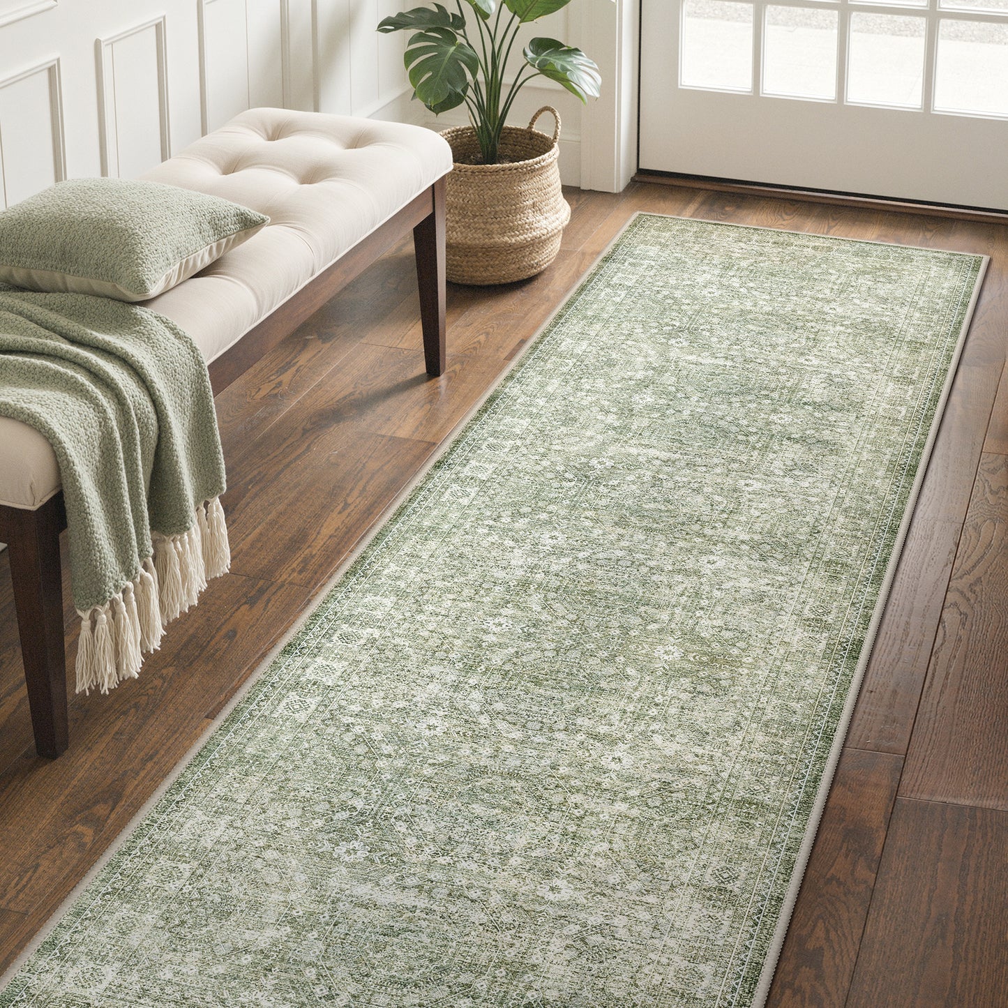 KUETH  Area Rugs Machine Washable Rugs for Living Room, Non Slip Throw Rug with Rubber Backing, Rug for Entryway、Bedroom、Kitchen、Floor and Dining Room