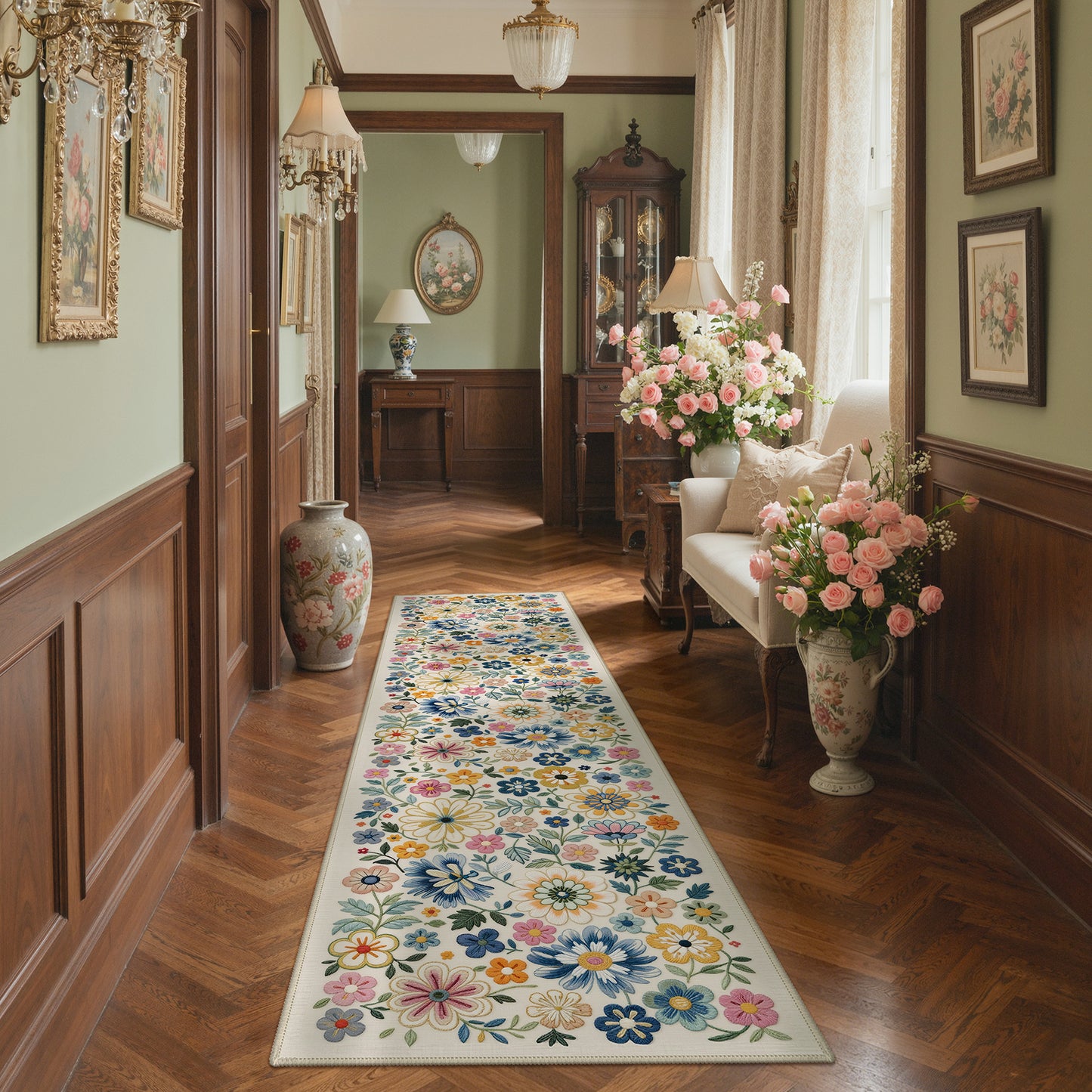 KUETH  Area Rugs Machine Washable Rugs for Living Room, Non Slip Throw Rug with Rubber Backing, Rug for Entryway、Bedroom、Kitchen、Floor and Dining Room