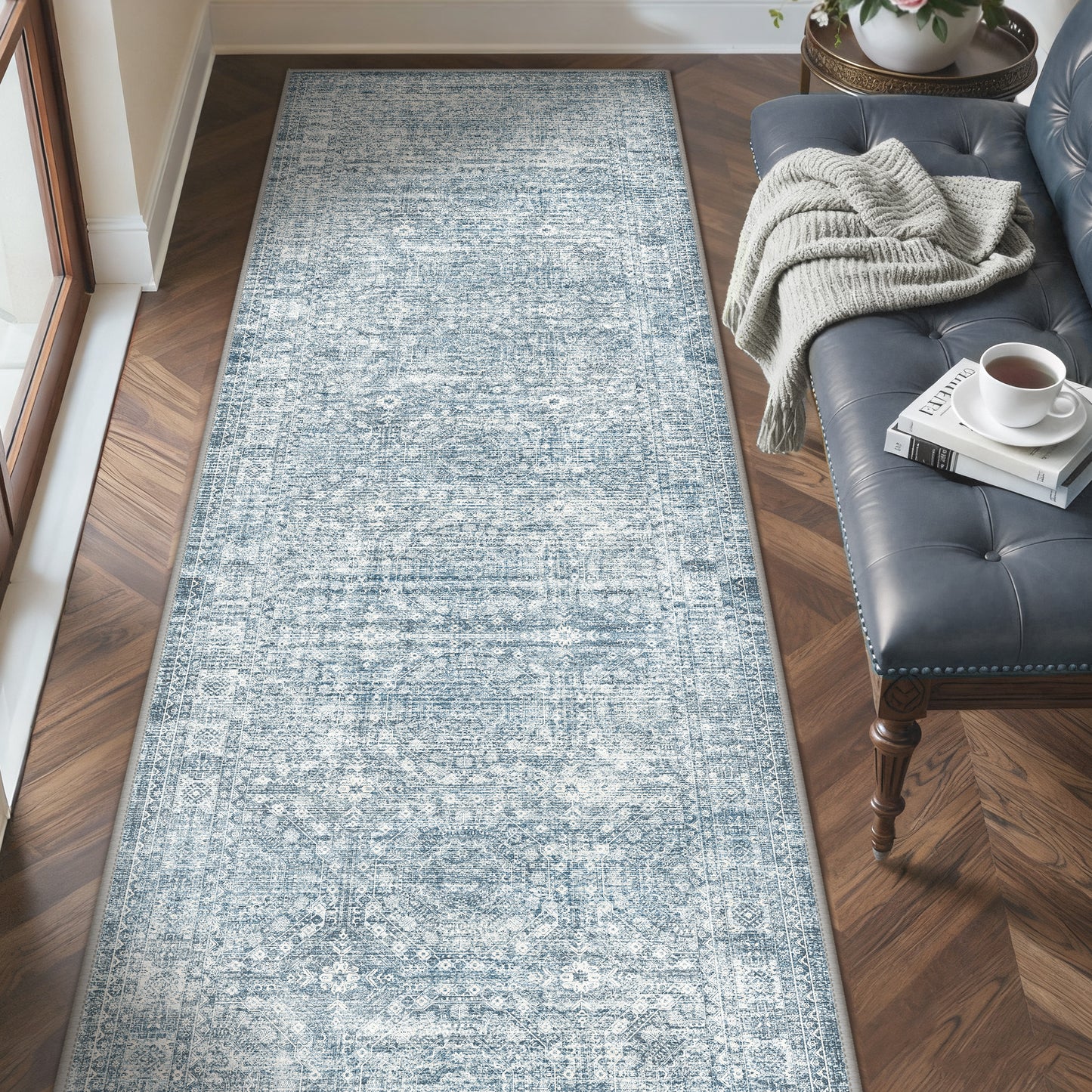 KUETH  Area Rugs Machine Washable Rugs for Living Room, Non Slip Throw Rug with Rubber Backing, Rug for Entryway、Bedroom、Kitchen、Floor and Dining Room