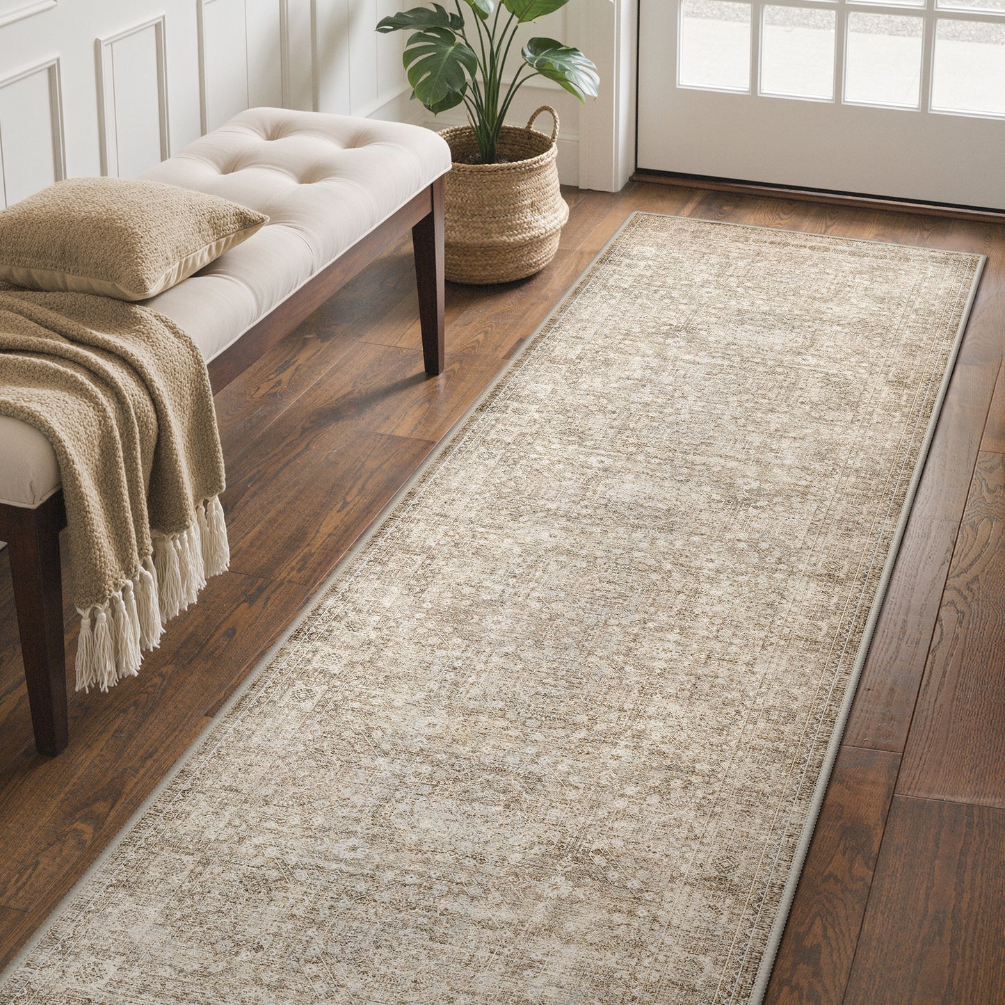 KUETH  Area Rugs Machine Washable Rugs for Living Room, Non Slip Throw Rug with Rubber Backing, Rug for Entryway、Bedroom、Kitchen、Floor and Dining Room