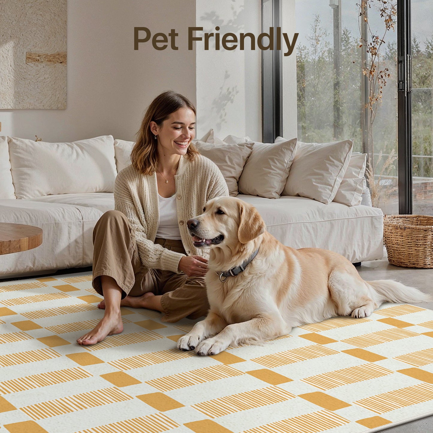 KUETH 5X7 Area Rugs Machine Washable Rugs for Living Room, Non Slip Throw Rug with Backing, Rug for Bedroom、Kitchen、Floor and Dining Room