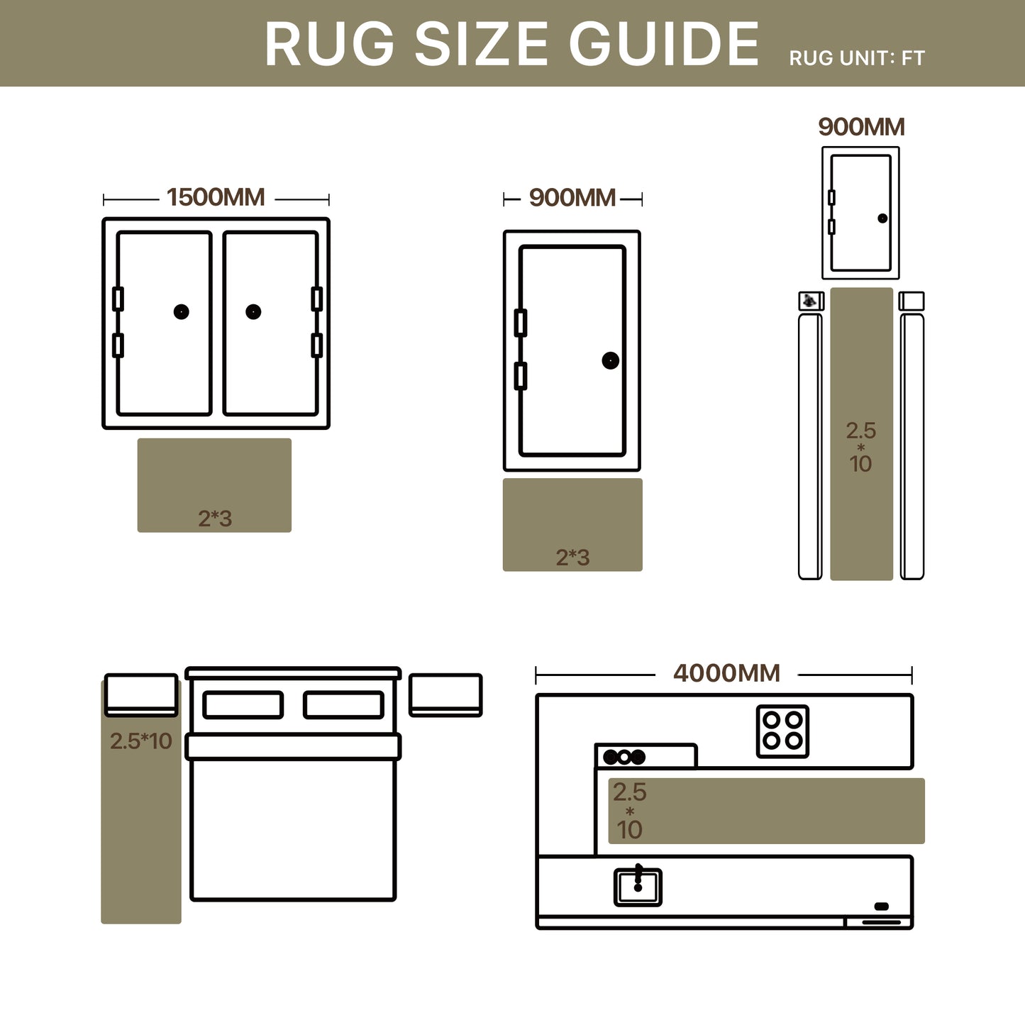 KUETH Modern 8x10 Area Rugs for Living Room, Non Slip Machine Washable Retro Rugs, Low Pile Chenille Print Rug for Bedroom, Dining Room, Home Office