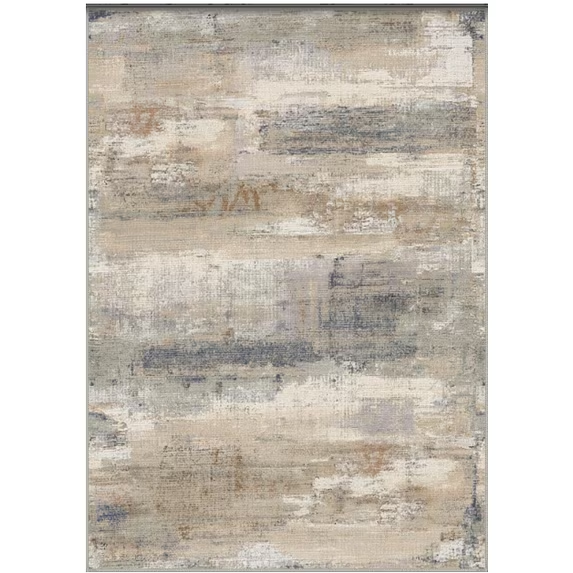 KUETH 5x7 Area Rug Abstract Brown Sandy, Machine Washable Vintage Distressed Throw Rug with Non-Slip Gripper, Modern Aesthetic Carpet for Bedroom Living Room