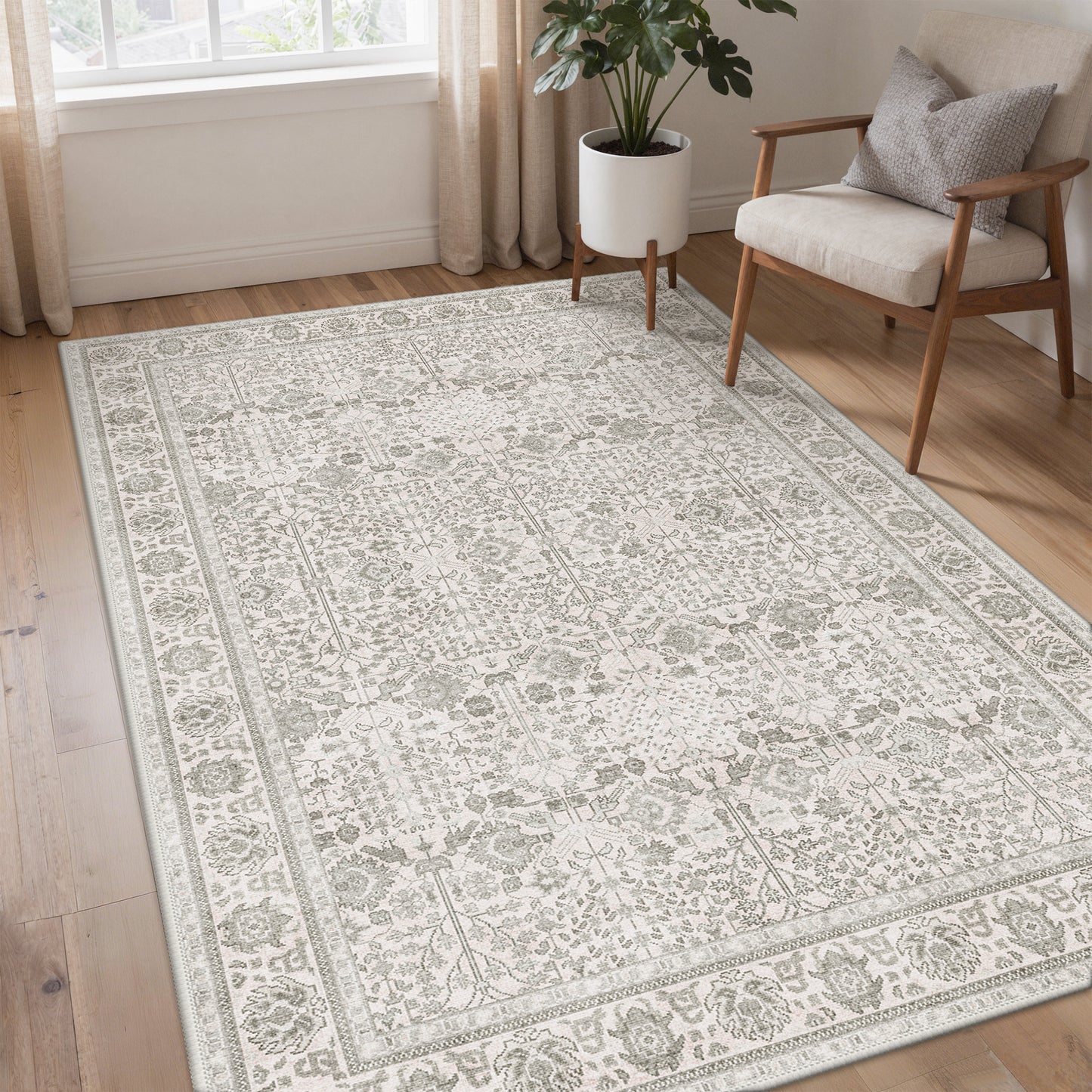 KUETH  Area Rugs Machine Washable Rugs for Living Room, Non Slip Throw Rug with Rubber Backing, Rug for Entryway、Bedroom、Kitchen、Floor and Dining Room