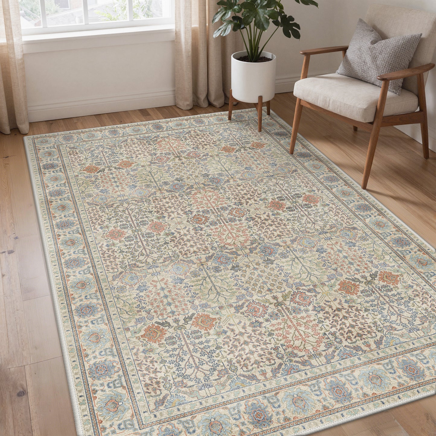 KUETH  Area Rugs Machine Washable Rugs for Living Room, Non Slip Throw Rug with Rubber Backing, Rug for Entryway、Bedroom、Kitchen、Floor and Dining Room