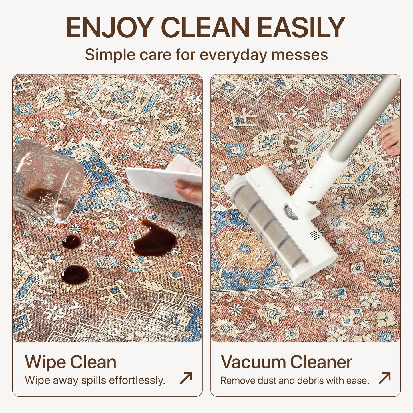KUETH Kitchen Mats for Floor, Kitchen Rug with Anti Fatigue, Non Slip Washable Kitchen Rug, Set of 2 Kitchen Mat 17"x47"+17"x30", Runner Rug with Waterproof for Bathroon and Bedroom