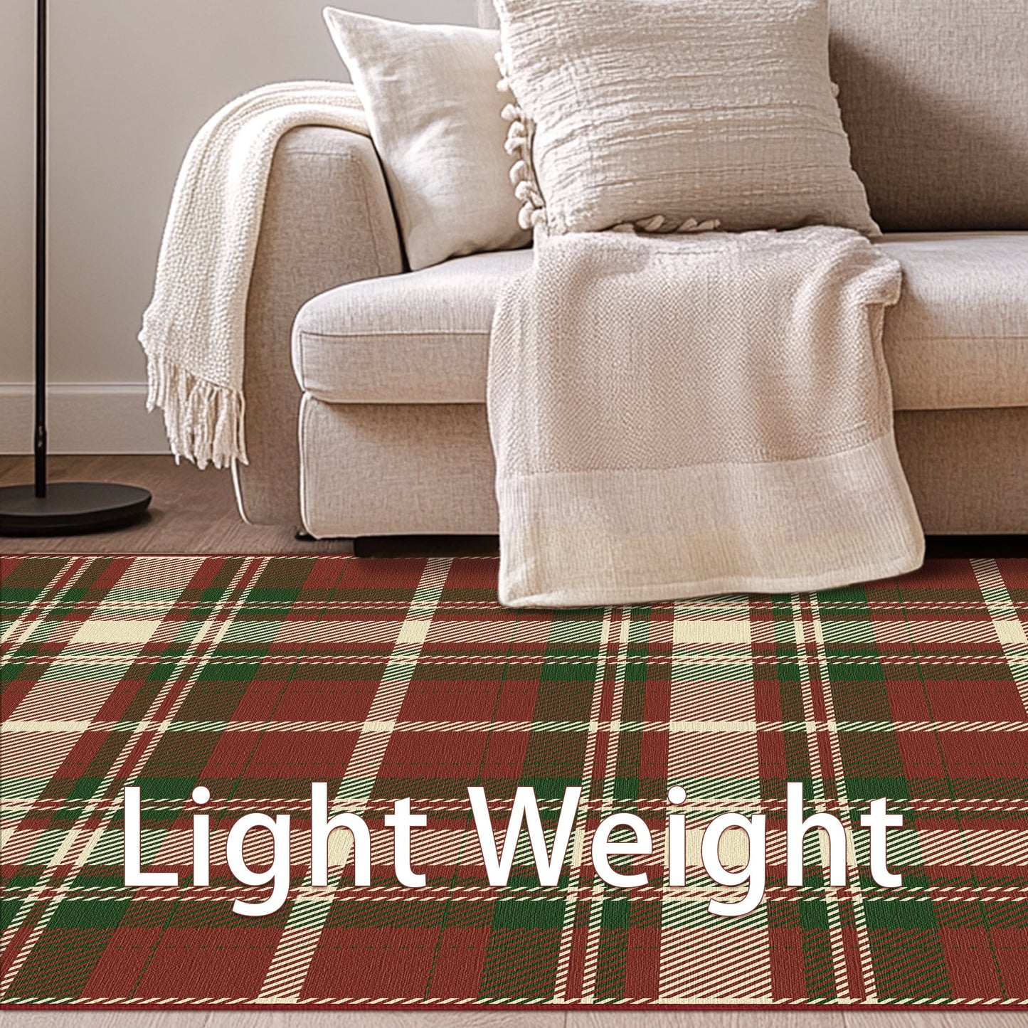 KUETH Christmas Area Rug 2×3 for Kitchen Indoor, Machine Washable Rug, Christmas Rugs for Living room，Printed Holiday Decor, Non-Slip Rug, Bedroom, Kitchen, Dinning Room