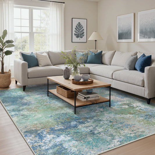 KUETH 6X9 Area Rugs Machine Washable Rugs for Living Room, Non Slip Throw Rug with Rubber Backing, Rug for Entryway、Bedroom、Kitchen、Floor and Dining Room