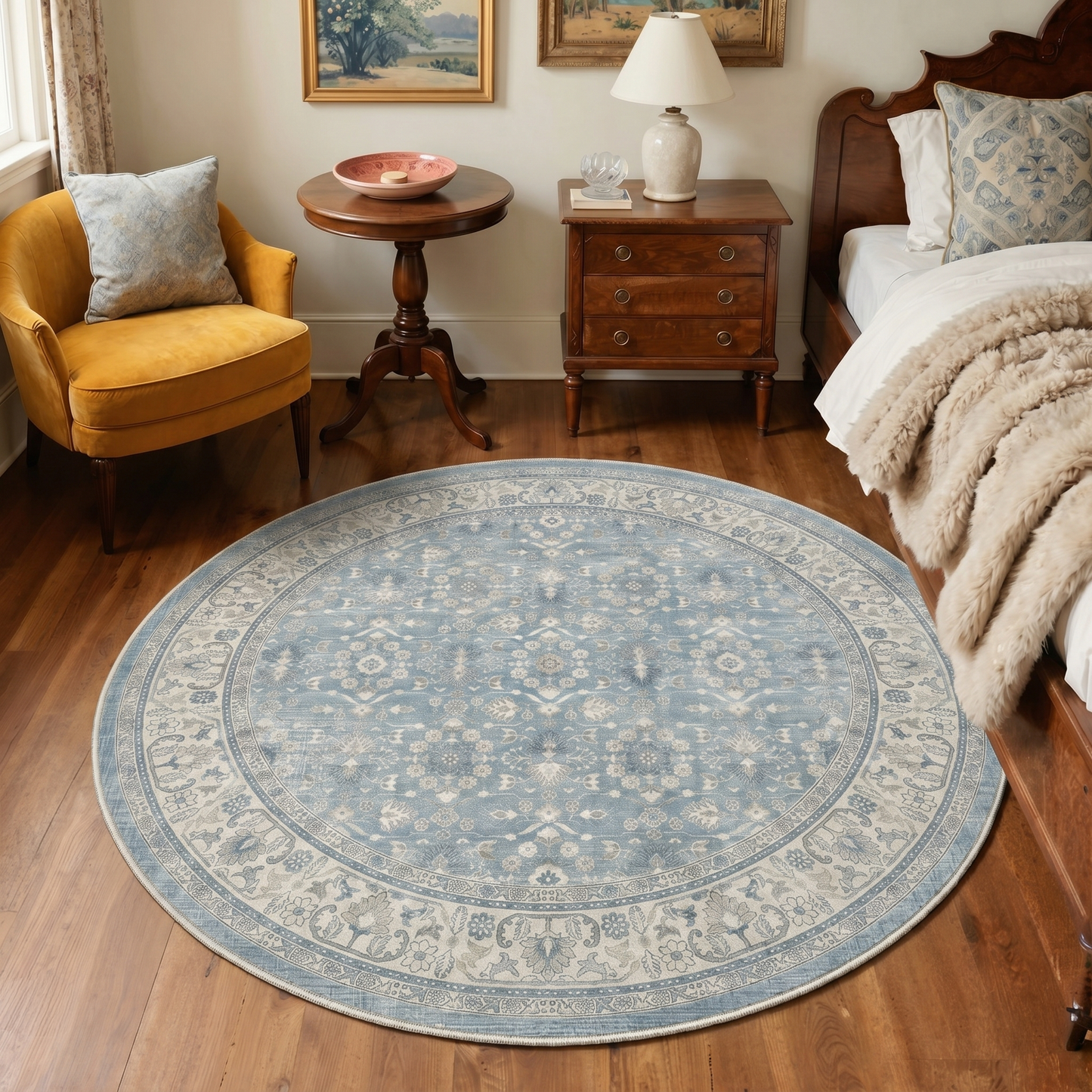 KUETH 8X10 Vintage Area Rugs Machine Washable Rugs for Living Room, Non Slip Flat Pile Rug with Rubber Backing, Boho Rug for Entryway Bedroom Dining Room Home Office