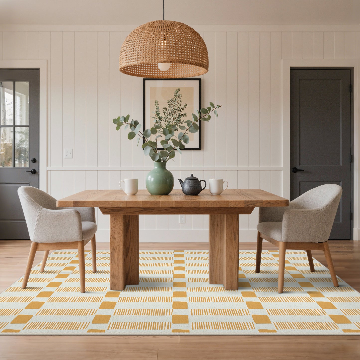 KUETH 5X7 Area Rugs Machine Washable Rugs for Living Room, Non Slip Throw Rug with Backing, Rug for Bedroom、Kitchen、Floor and Dining Room
