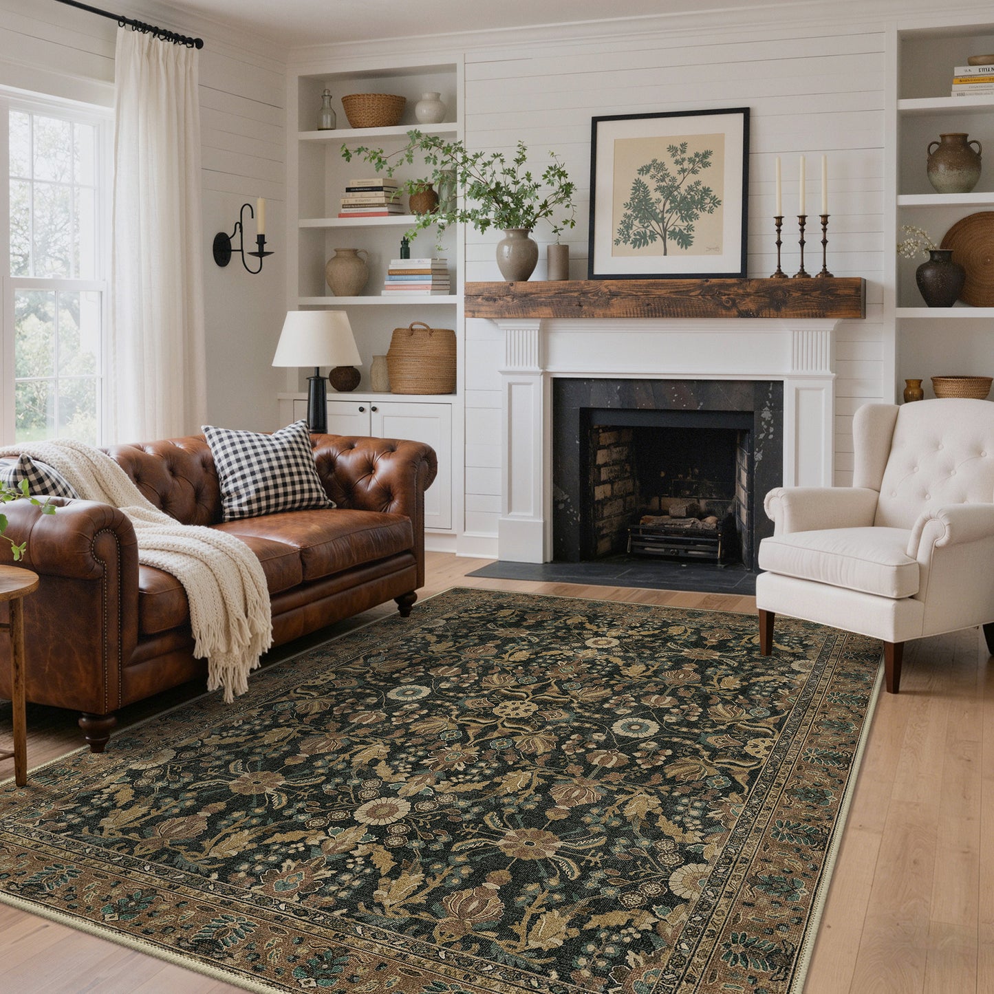 KUETH  Area Rugs Machine Washable Rugs for Living Room, Non Slip Throw Rug with Rubber Backing, Rug for Entryway、Bedroom、Kitchen、Floor and Dining Room