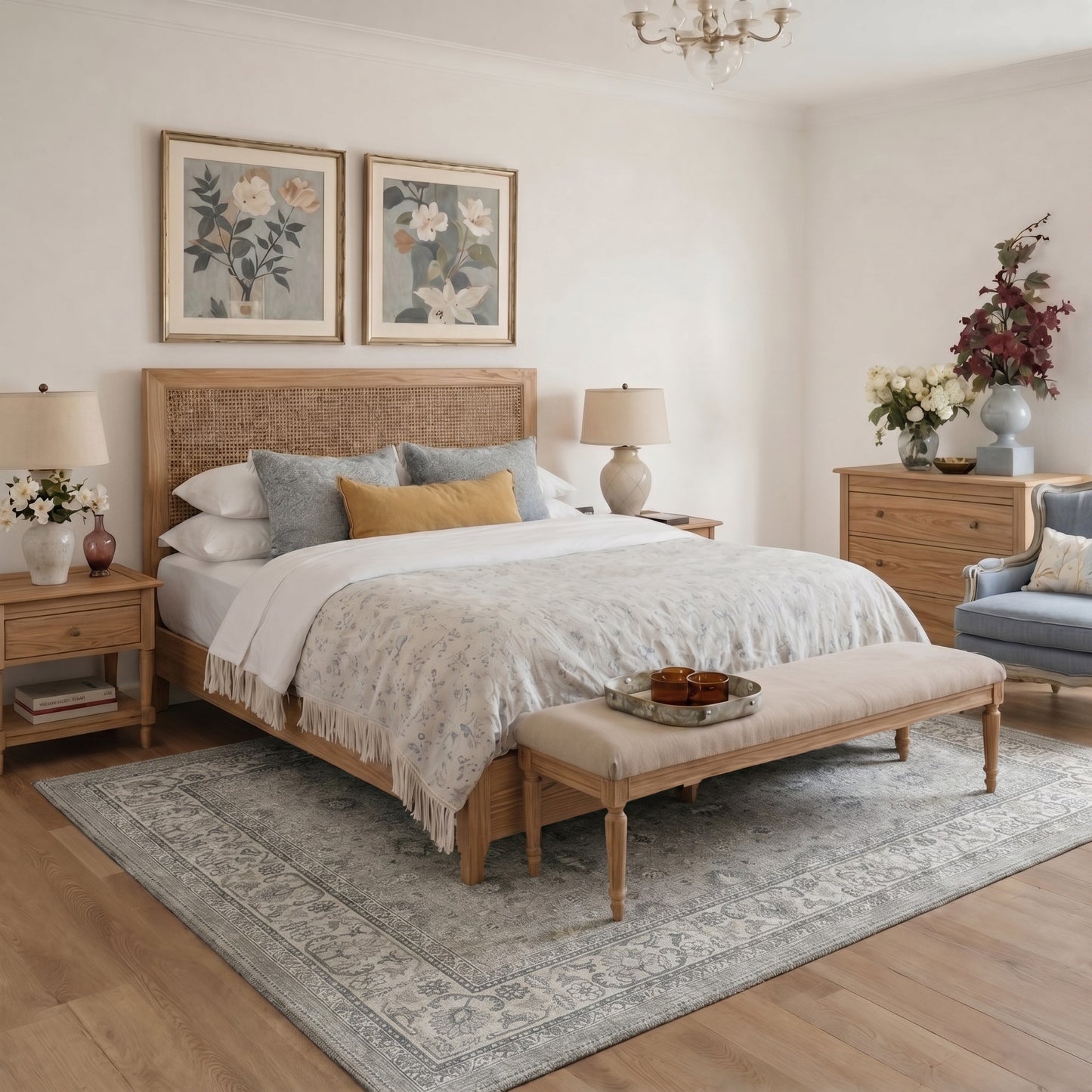 KUETH 8X10 Machine Washable Area Rug, Low Pile Non-Slip Backing Carpet for Living Room and Bedroom, Pet-Friendly Vintage Floral Medallion Rug, Gray