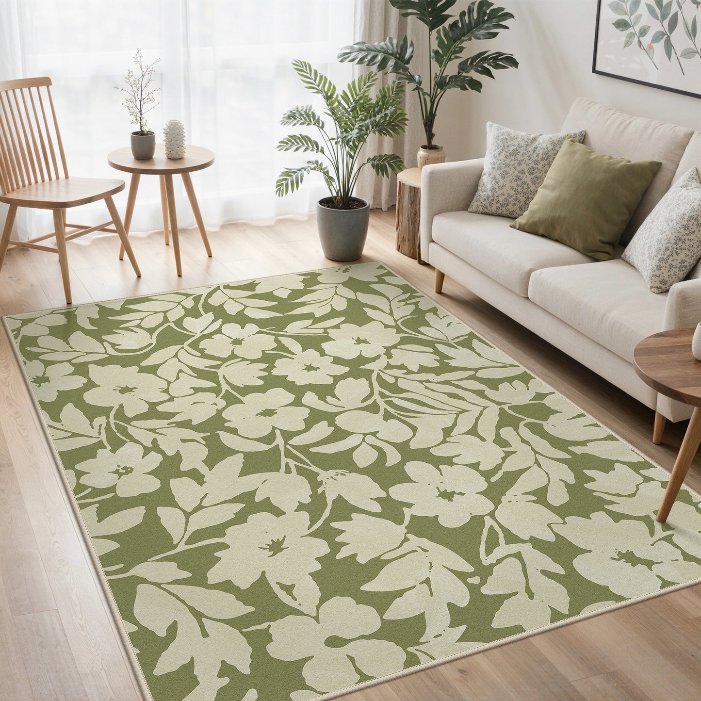 KUETH  Area Rugs Machine Washable Rugs for Living Room, Non Slip Throw Rug with Rubber Backing, Rug for Entryway、Bedroom、Kitchen、Floor and Dining Room