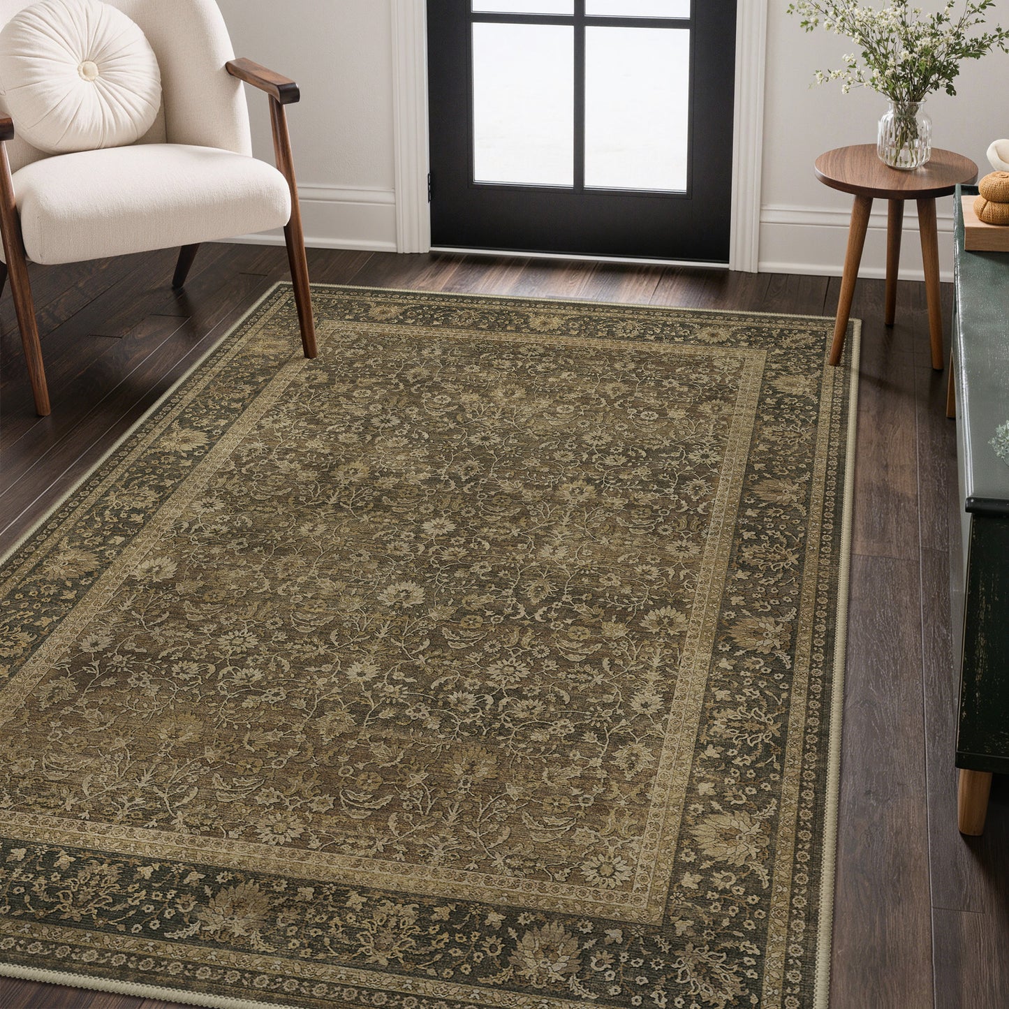KUETH  Area Rugs Machine Washable Rugs for Living Room, Non Slip Throw Rug with Rubber Backing, Rug for Entryway、Bedroom、Kitchen、Floor and Dining Room