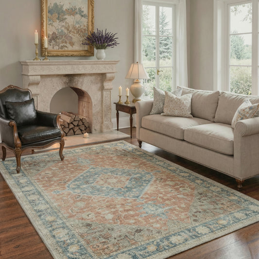 KUETH  Area Rugs Machine Washable Rugs for Living Room, Non Slip Throw Rug with Rubber Backing, Rug for Entryway、Bedroom、Kitchen、Floor and Dining Room