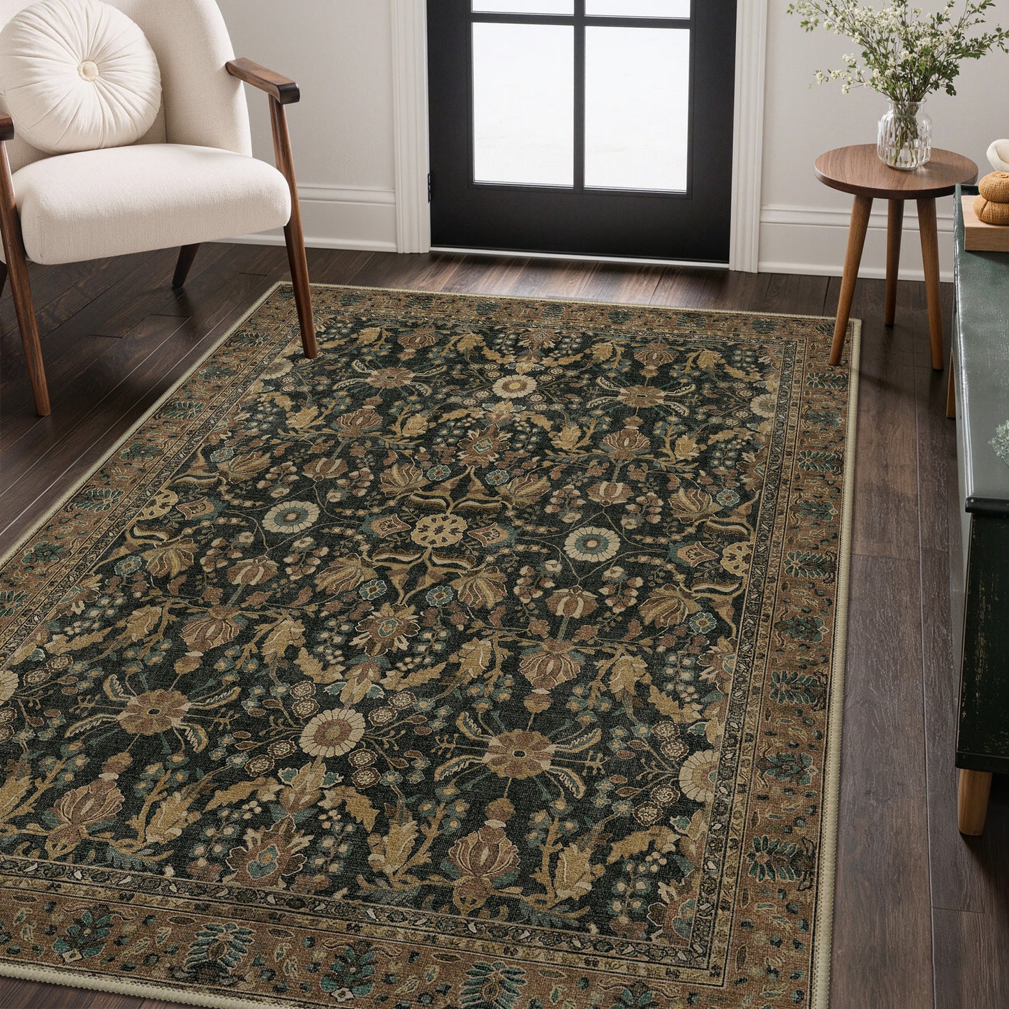 KUETH  Area Rugs Machine Washable Rugs for Living Room, Non Slip Throw Rug with Rubber Backing, Rug for Entryway、Bedroom、Kitchen、Floor and Dining Room