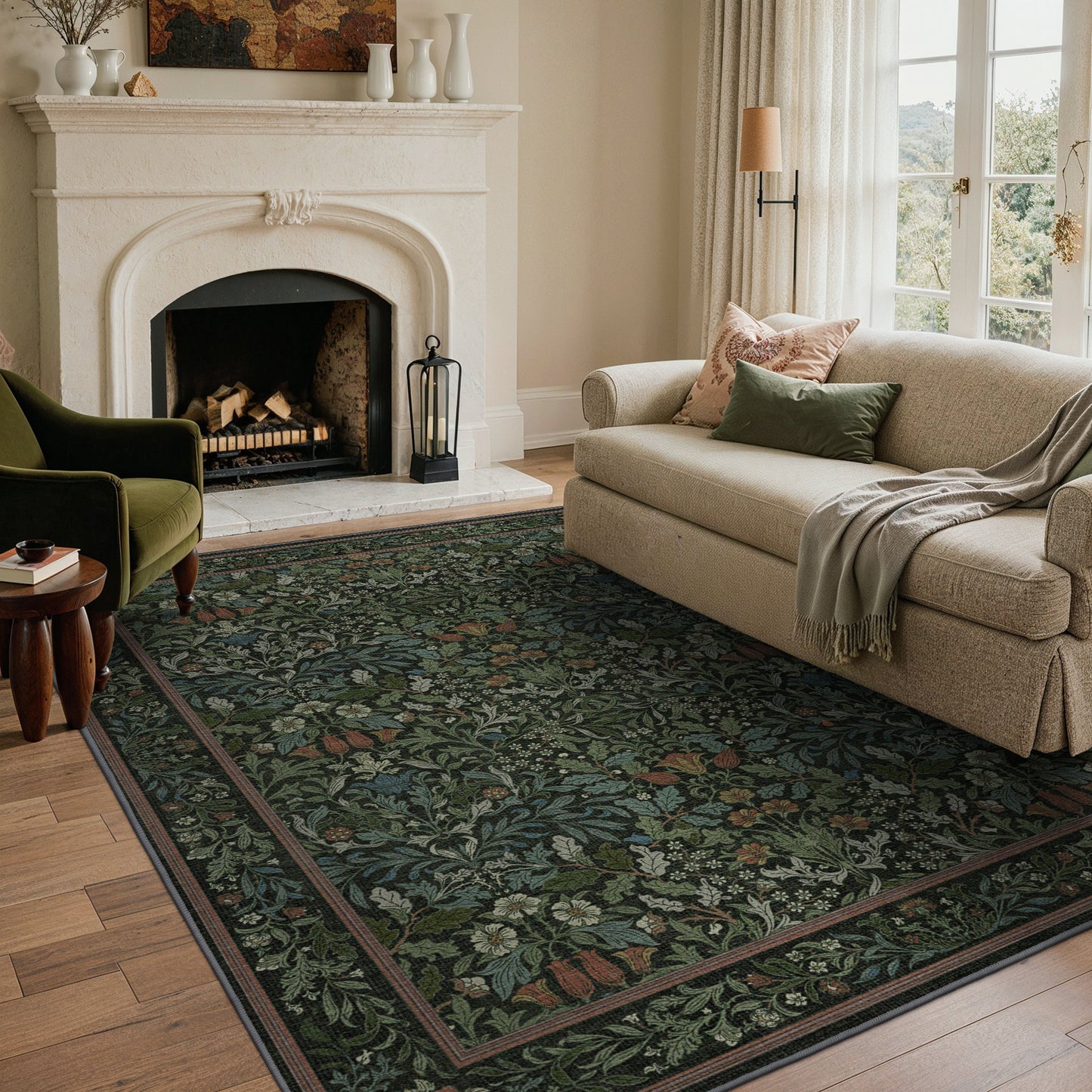 KUETH  Area Rugs Machine Washable Rugs for Living Room, Non Slip Throw Rug with Rubber Backing, Rug for Entryway、Bedroom、Kitchen、Floor and Dining Room