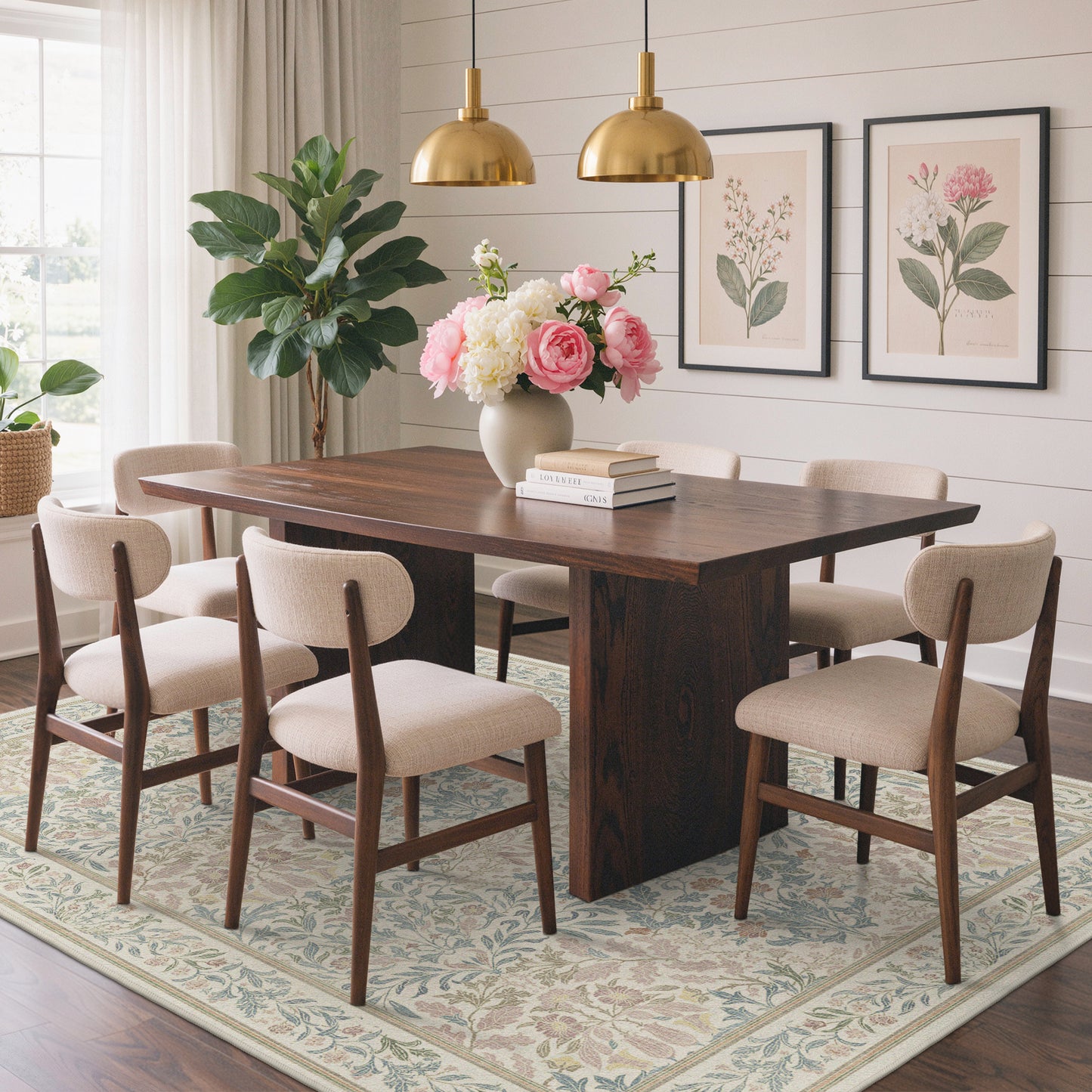 KUETH  Area Rugs Machine Washable Rugs for Living Room, Non Slip Throw Rug with Rubber Backing, Rug for Entryway、Bedroom、Kitchen、Floor and Dining Room