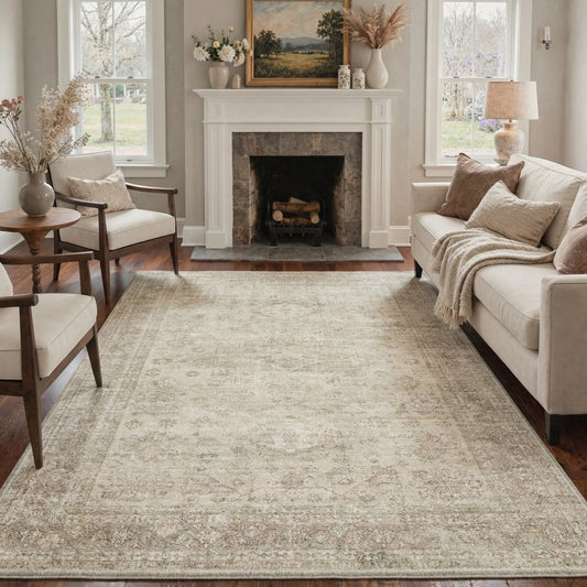 KUETH  Area Rugs Machine Washable Rugs for Living Room, Non Slip Throw Rug with Rubber Backing, Rug for Entryway、Bedroom、Kitchen、Floor and Dining Room