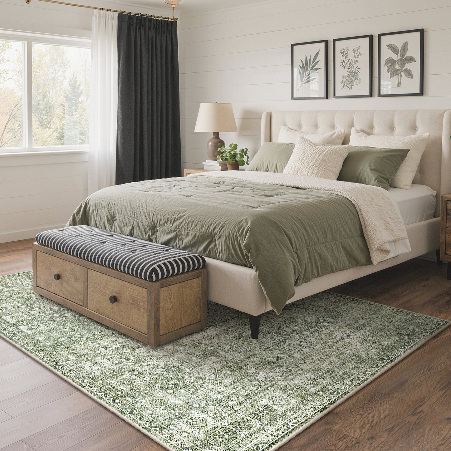 KUETH  Area Rugs Machine Washable Rugs for Living Room, Non Slip Throw Rug with Rubber Backing, Rug for Entryway、Bedroom、Kitchen、Floor and Dining Room
