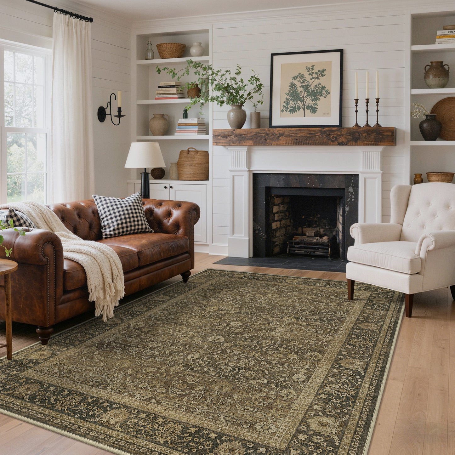 KUETH  Area Rugs Machine Washable Rugs for Living Room, Non Slip Throw Rug with Rubber Backing, Rug for Entryway、Bedroom、Kitchen、Floor and Dining Room