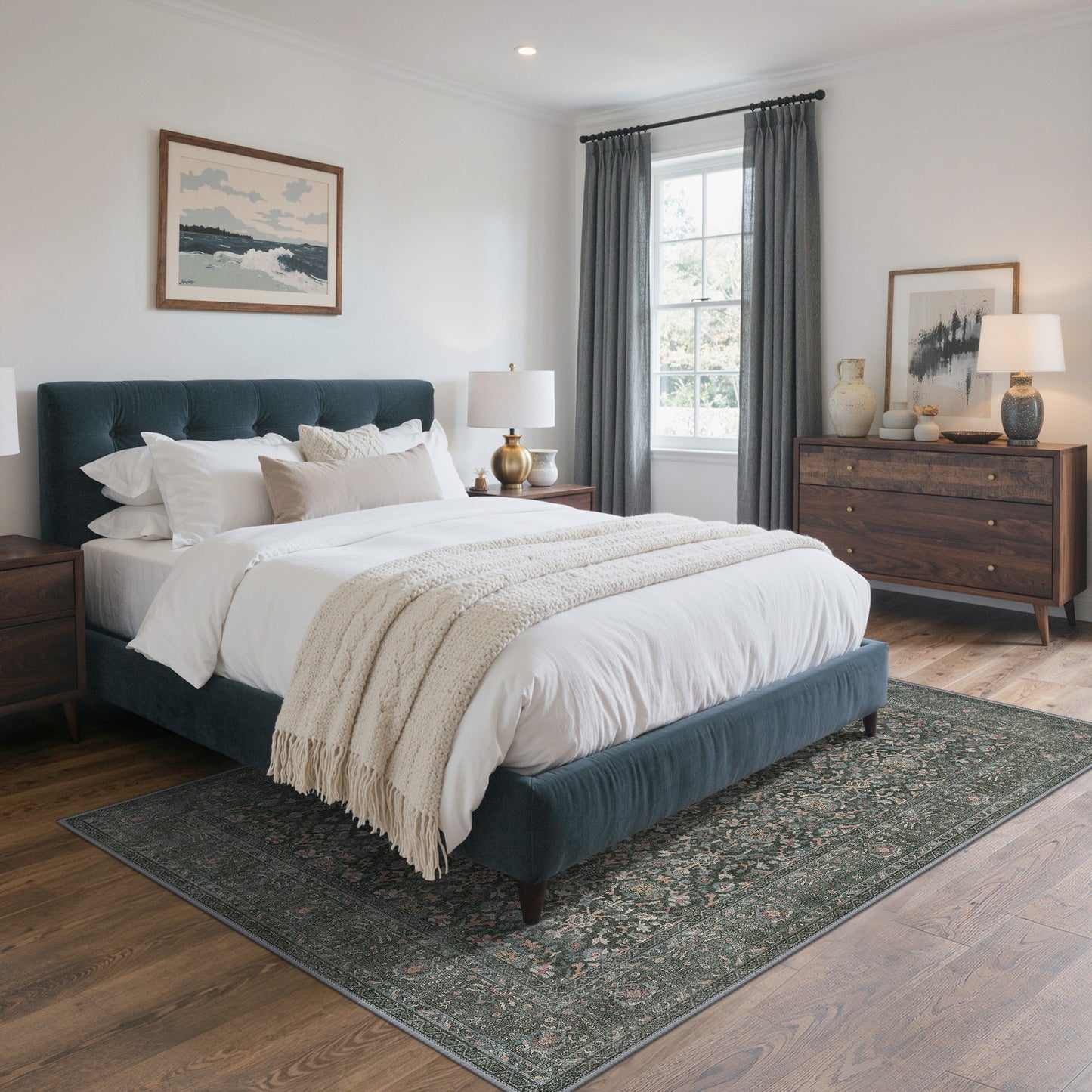 KUETH  Area Rugs Machine Washable Rugs for Living Room, Non Slip Throw Rug with Rubber Backing, Rug for Entryway、Bedroom、Kitchen、Floor and Dining Room