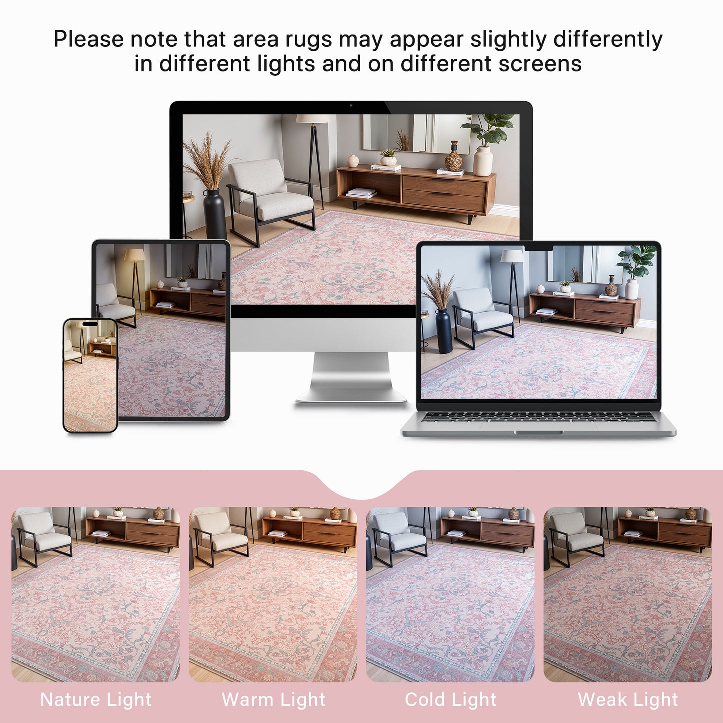 KUETH 5X7 Area Rugs Machine Washable Rugs for Living Room, Non Slip Throw Rug with Rubber Backing, Rug for Entryway、Bedroom、Kitchen、Floor and Dining Room