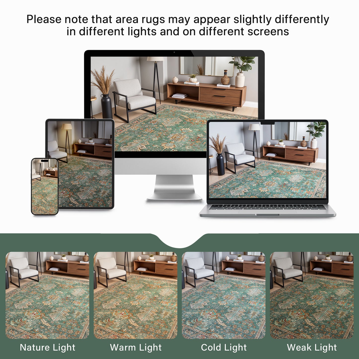 KUETH  Area Rugs Machine Washable Rugs for Living Room, Non Slip Throw Rug with Rubber Backing, Rug for Entryway、Bedroom、Kitchen、Floor and Dining Room