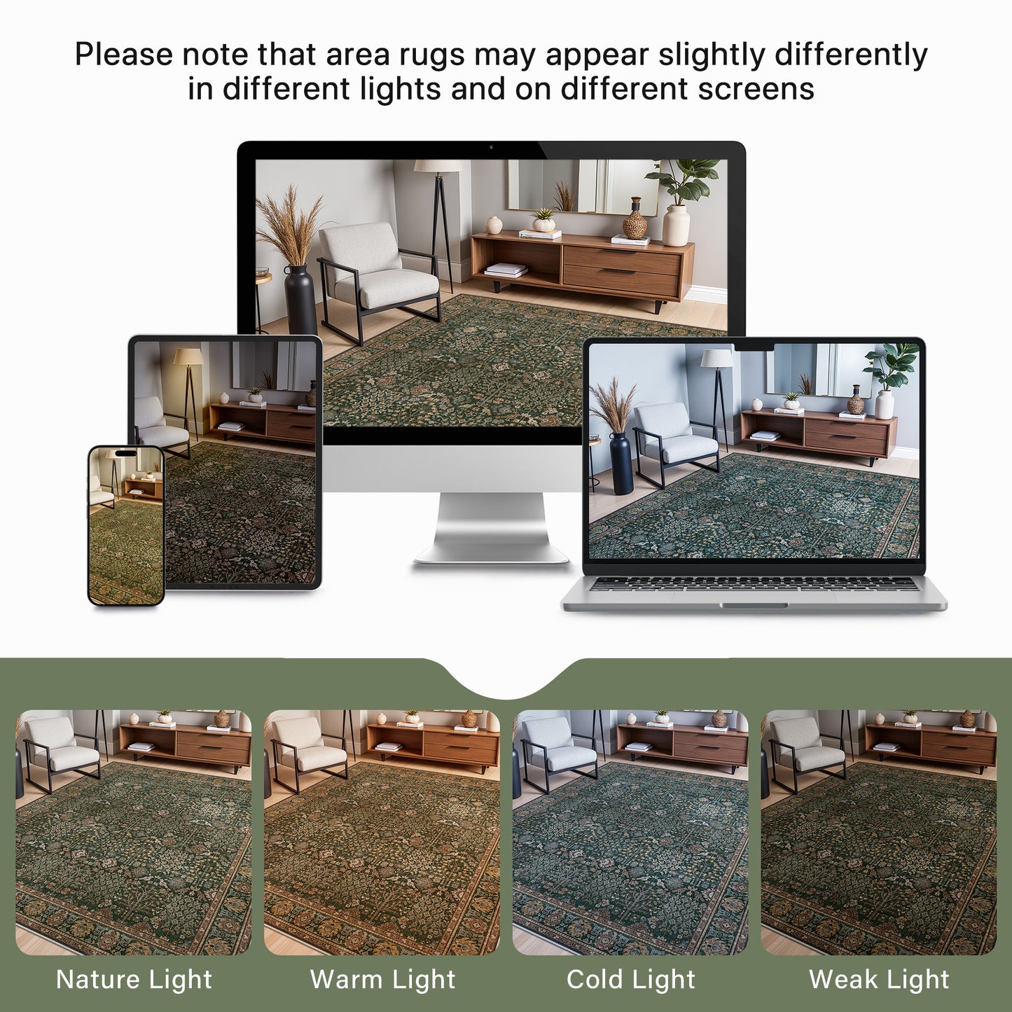 KUETH  Area Rugs Machine Washable Rugs for Living Room, Non Slip Throw Rug with Rubber Backing, Rug for Entryway、Bedroom、Kitchen、Floor and Dining Room