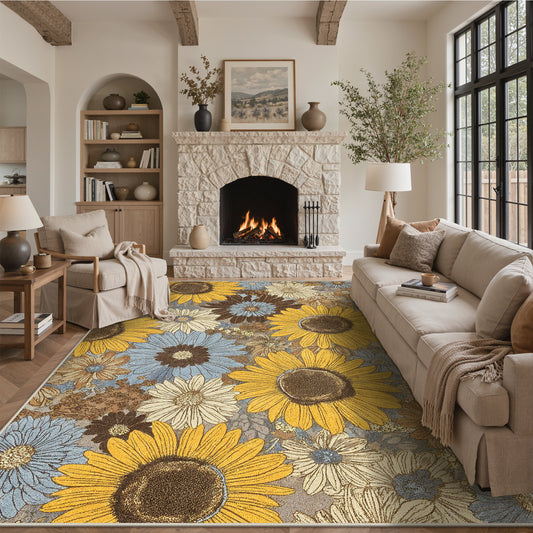 KUETH  Area Rugs Machine Washable Rugs for Living Room, Non Slip Throw Rug with Rubber Backing, Rug for Entryway、Bedroom、Kitchen、Floor and Dining Room