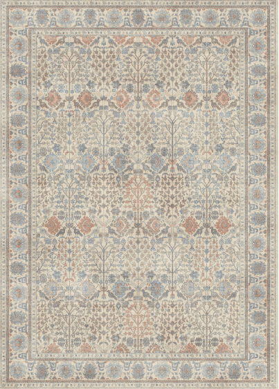 KUETH 8X10 Vintage Area Rugs Machine Washable Rugs for Living Room, Non Slip Flat Pile Rug with Rubber Backing, Boho Rug for Entryway Bedroom Dining Room Home Office