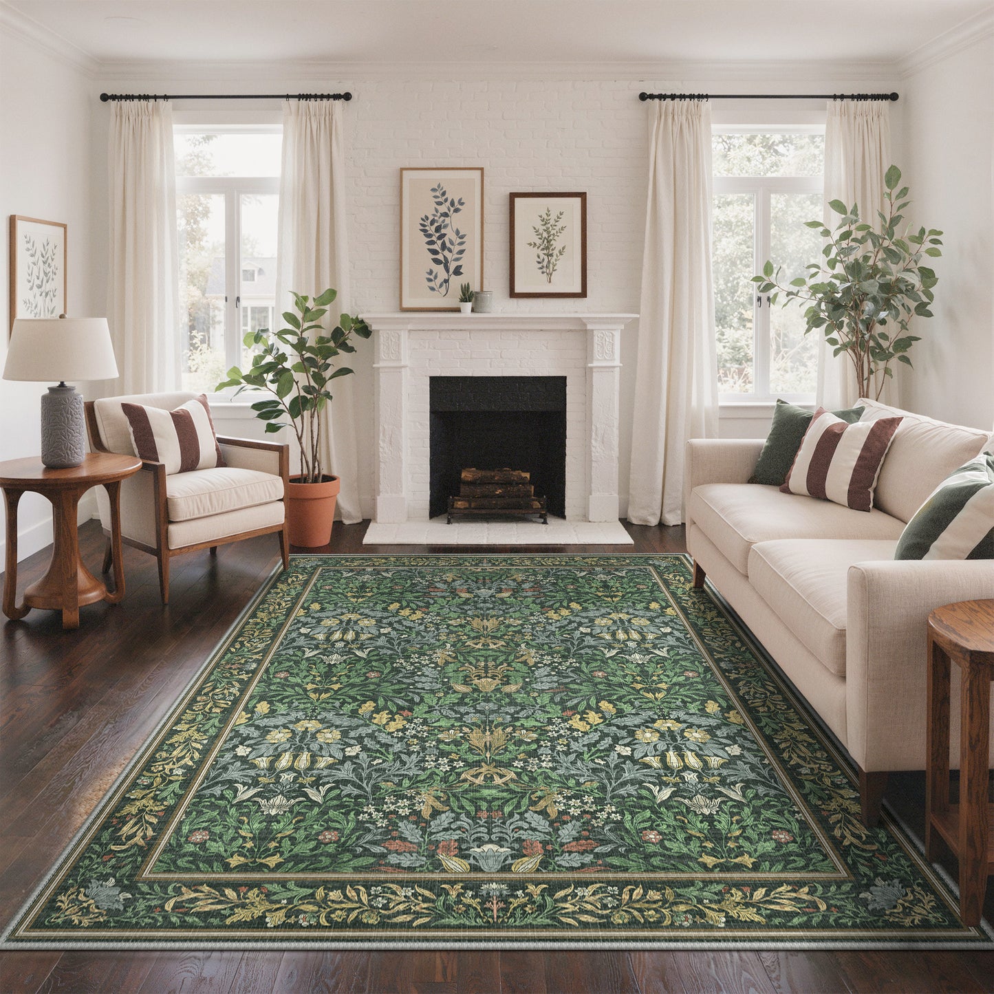 KUETH  Area Rugs Machine Washable Rugs for Living Room, Non Slip Throw Rug with Rubber Backing, Rug for Entryway、Bedroom、Kitchen、Floor and Dining Room