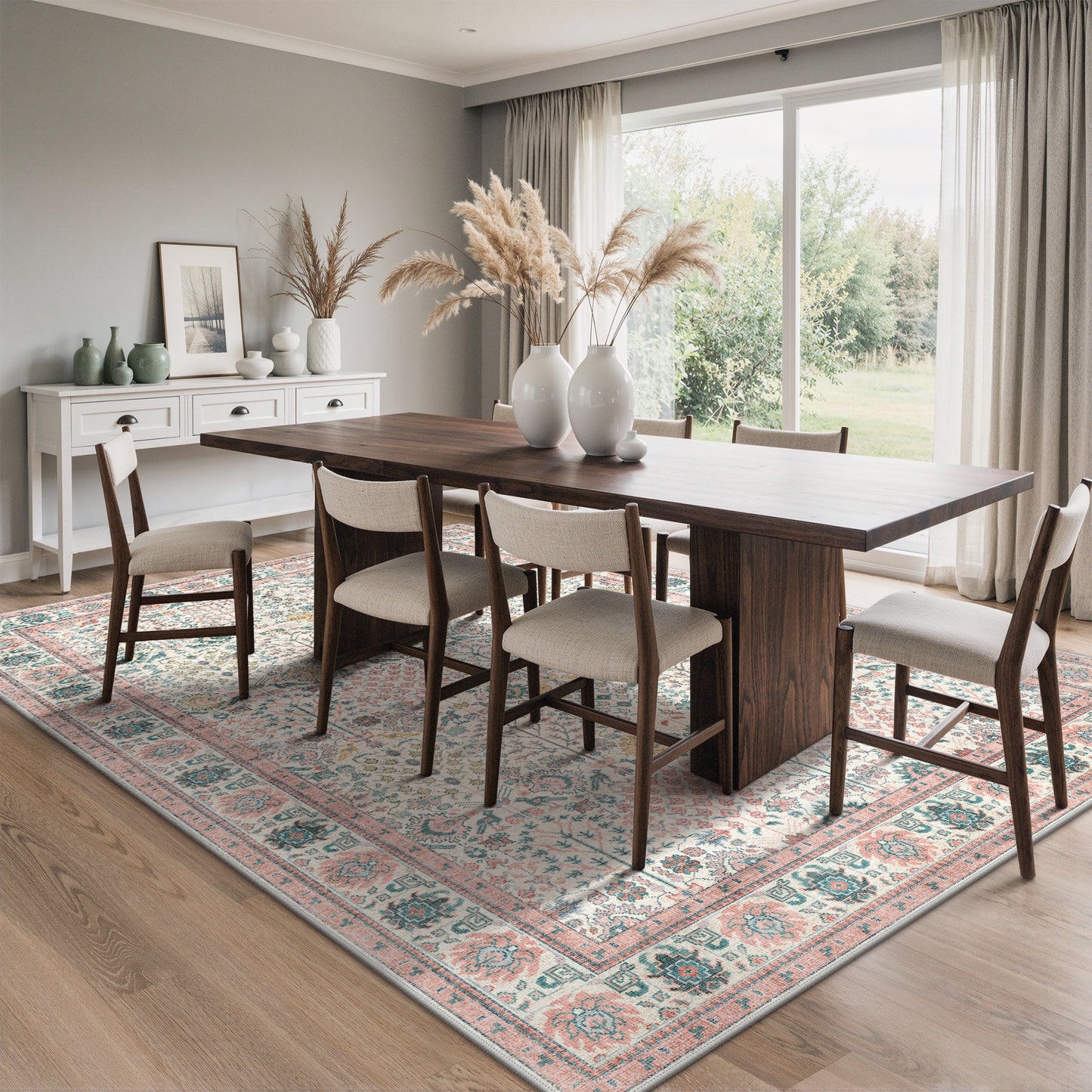 KUETH  Area Rugs Machine Washable Rugs for Living Room, Non Slip Throw Rug with Rubber Backing, Rug for Entryway、Bedroom、Kitchen、Floor and Dining Room