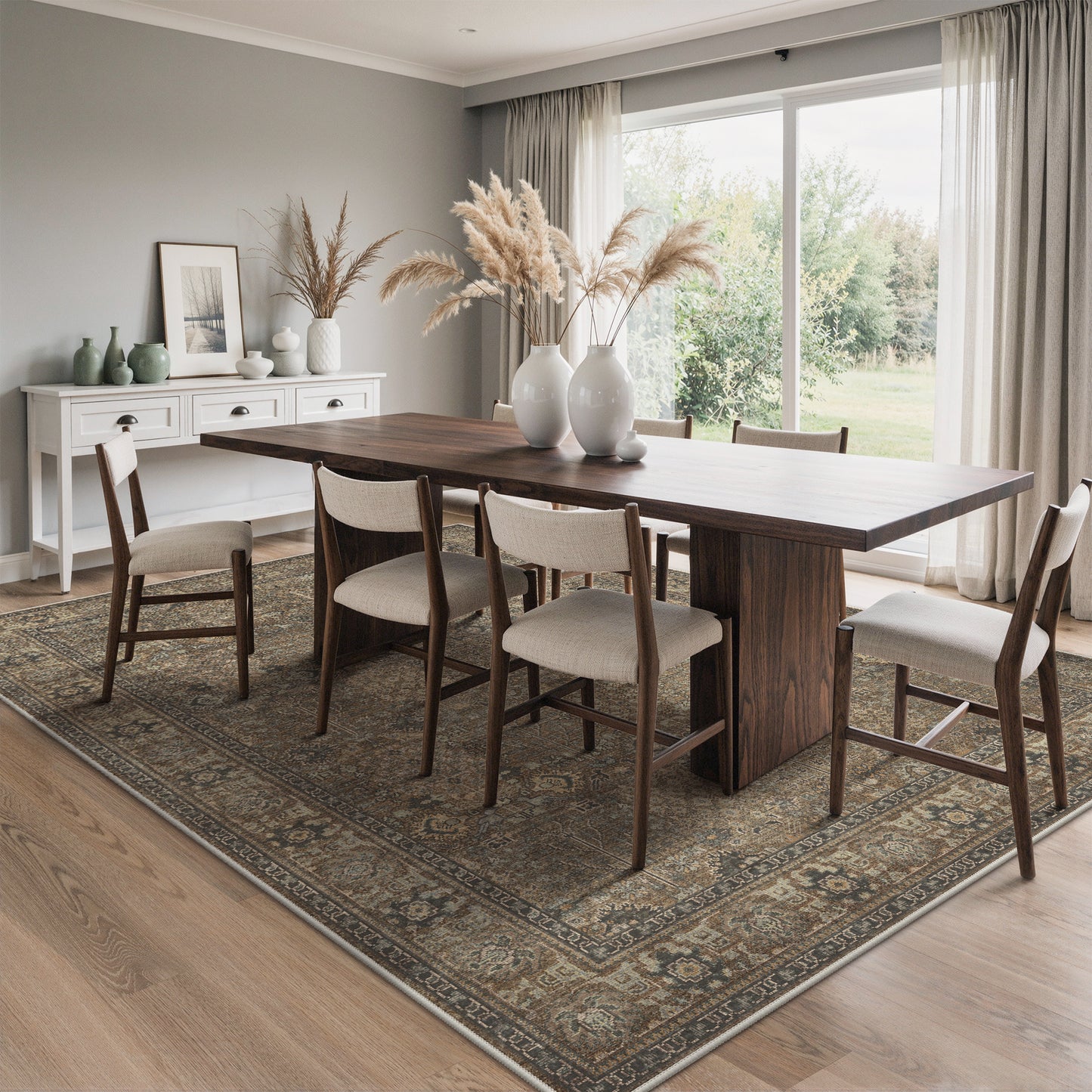 KUETH  Area Rugs Machine Washable Rugs for Living Room, Non Slip Throw Rug with Rubber Backing, Rug for Entryway、Bedroom、Kitchen、Floor and Dining Room