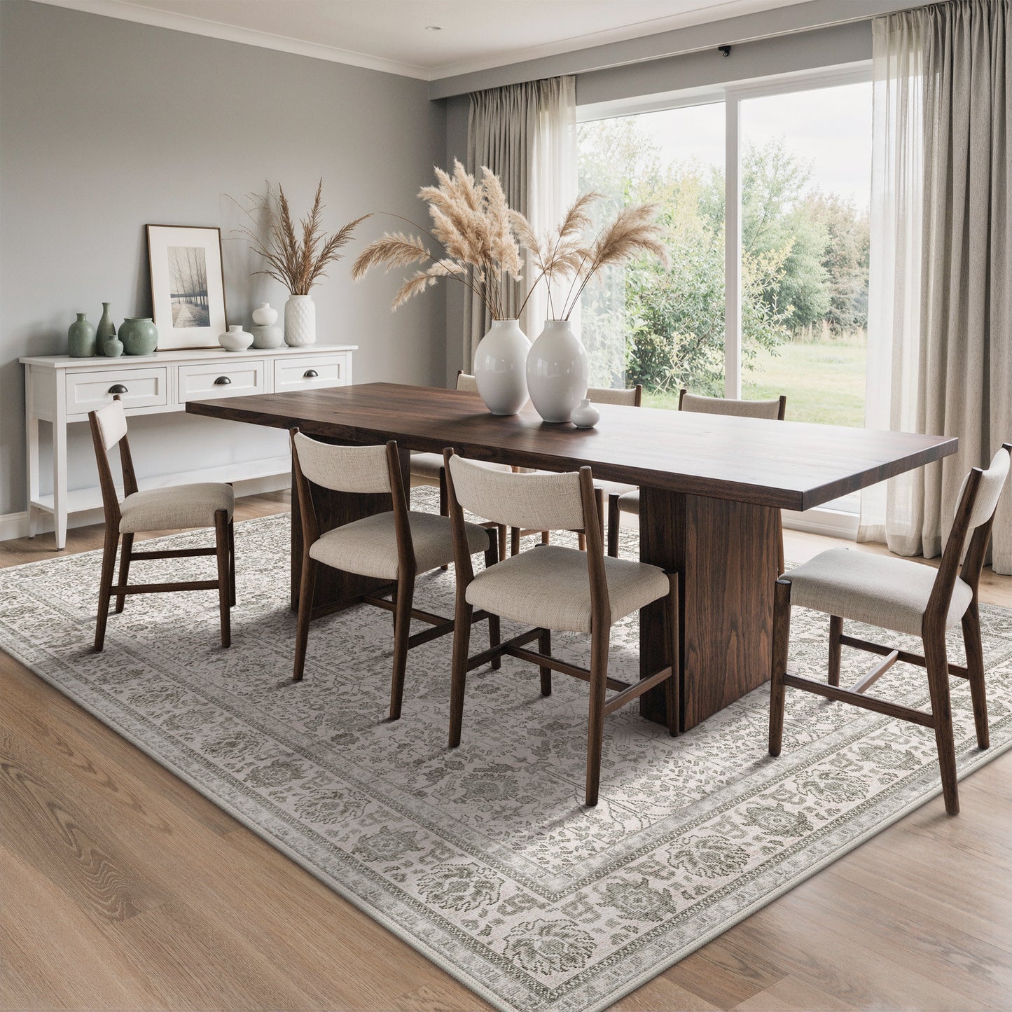 KUETH  Area Rugs Machine Washable Rugs for Living Room, Non Slip Throw Rug with Rubber Backing, Rug for Entryway、Bedroom、Kitchen、Floor and Dining Room