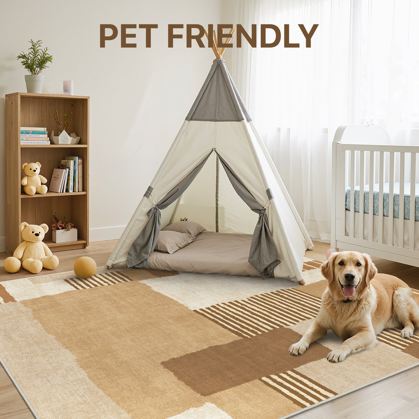 KUETH 5X7 Area Rugs Machine Washable Rugs for Living Room, Non Slip Throw Rug with Rubber Backing, Rug for Entryway、Bedroom、Kitchen、Floor and Dining Room