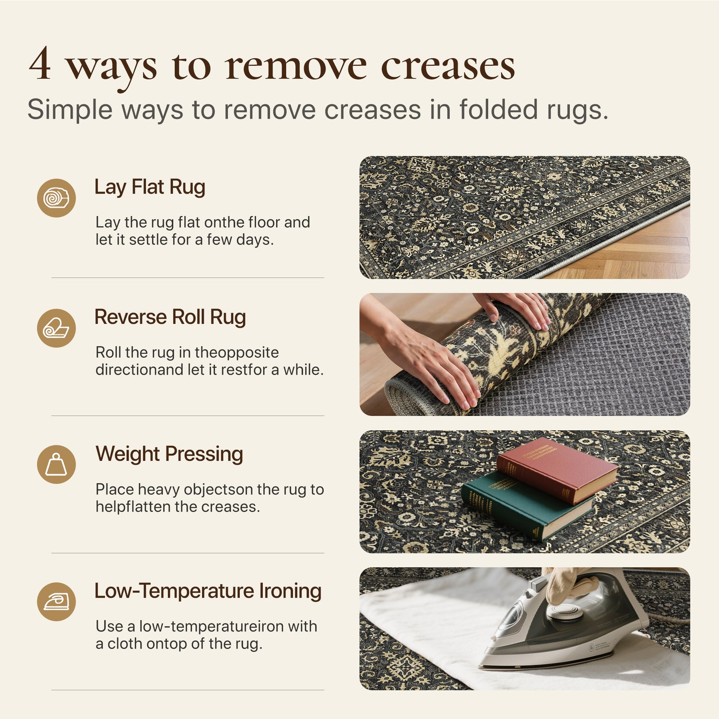 KUETH Modern 8x10 Area Rugs for Living Room, Non Slip Machine Washable Retro Rugs, Low Pile Chenille Print Rug for Bedroom, Dining Room, Home Office
