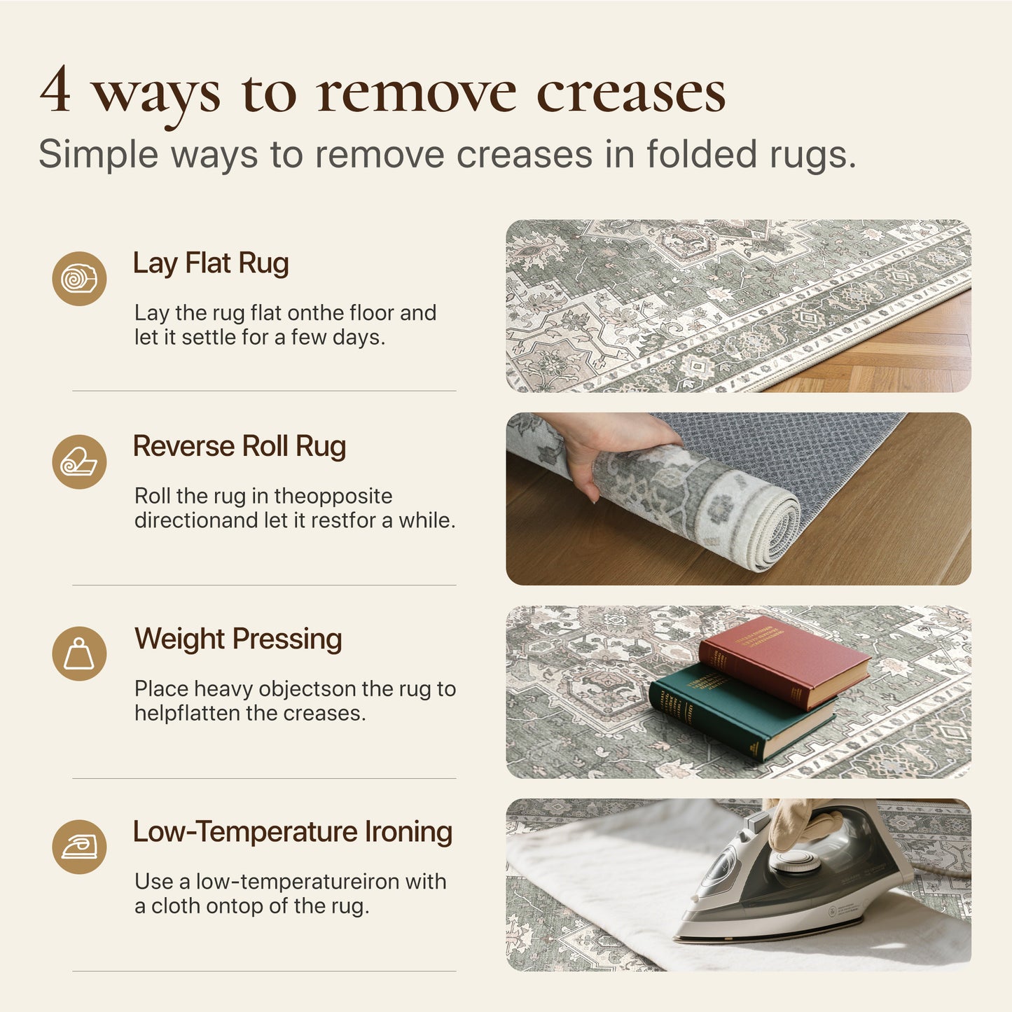 KUETH 8X10 Vintage Area Rugs Machine Washable Rugs for Living Room, Non Slip Flat Pile Rug with Rubber Backing, Persian Rug for Entryway Bedroom Dining Room Home Office