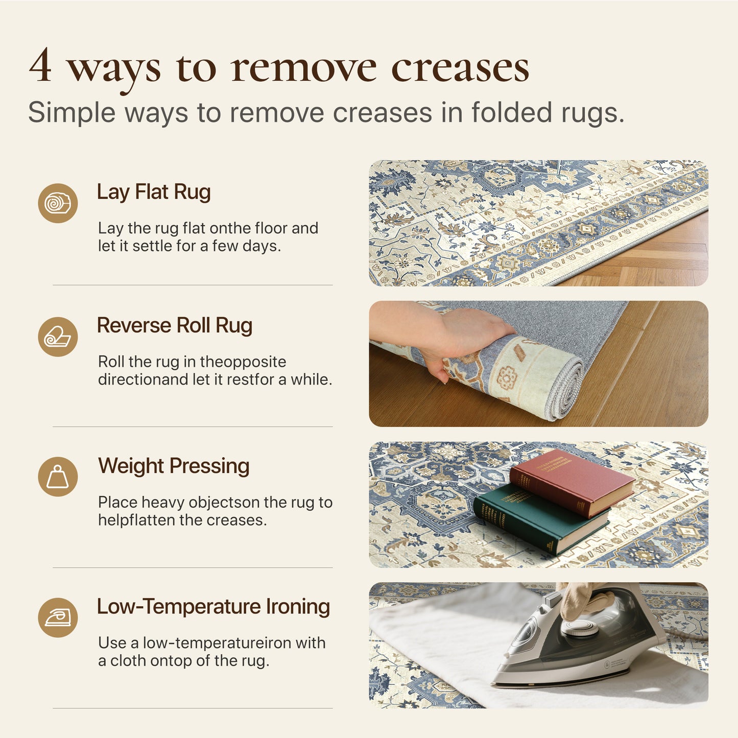 KUETH Modern 8x10 Area Rugs for Living Room, Non Slip Machine Washable Retro Rugs, Low Pile Chenille Print Rug for Bedroom, Dining Room, Home Office, Charcoal Brown