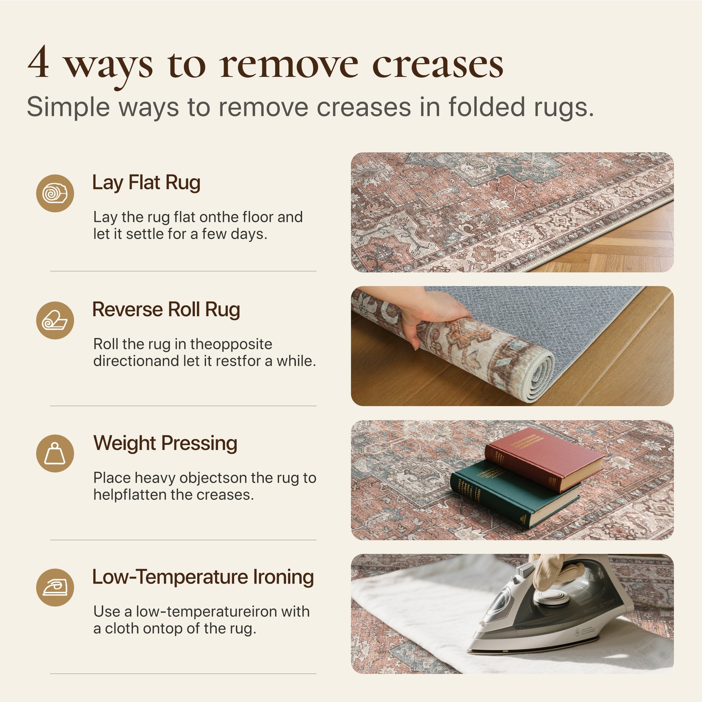 KUETH 8X10 Vintage Area Rugs Machine Washable Rugs for Living Room, Non Slip Flat Pile Rug with Rubber Backing, Persian Rug for Entryway Bedroom Dining Room Home Office