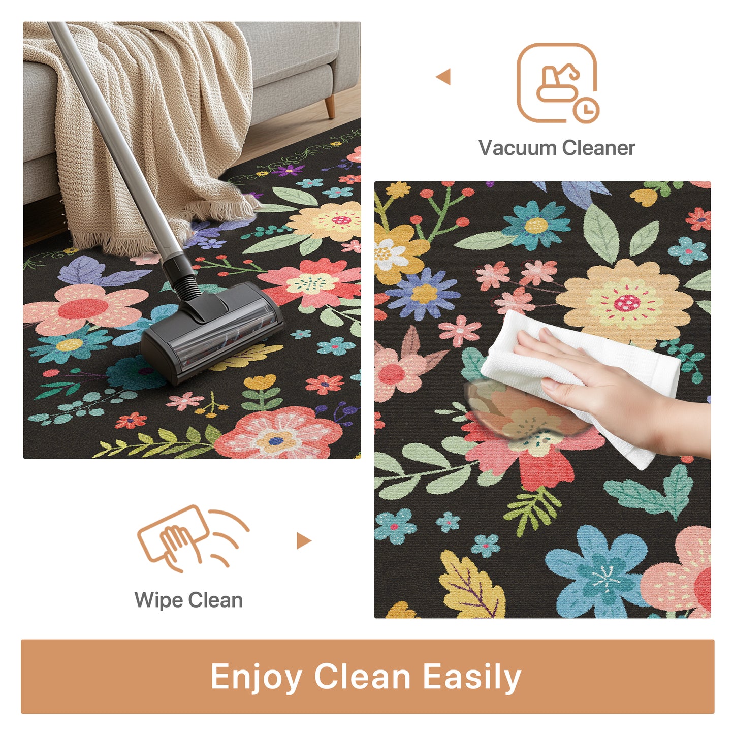 KUETH Kitchen Mats for Floor, Kitchen Rug with Anti Fatigue, Non Slip Washable Kitchen Rug, Set of 2 Kitchen Mat 17"x47"+17"x30", Runner Rug with Waterproof for Bathroon and Bedroom