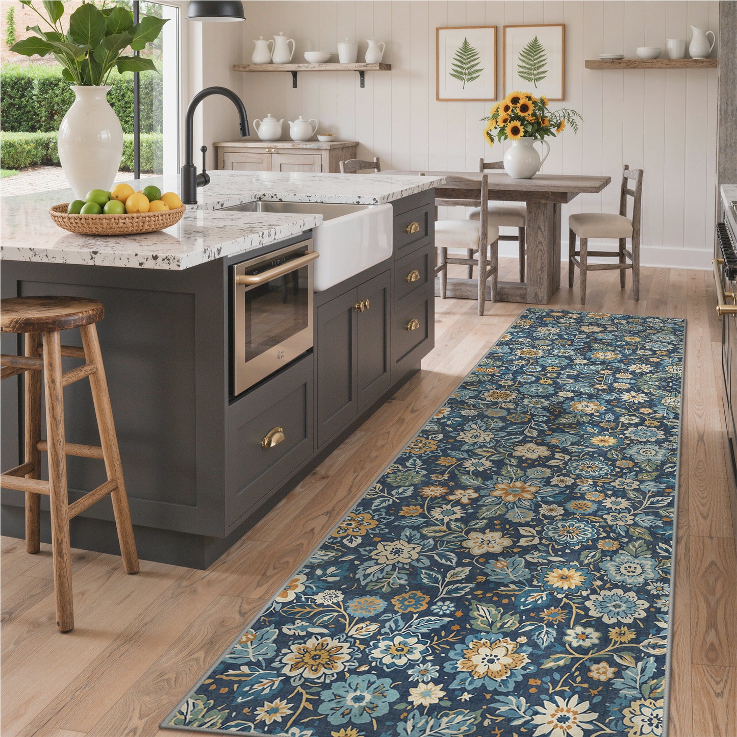 KUETH  Area Rugs Machine Washable Rugs for Living Room, Non Slip Throw Rug with Rubber Backing, Rug for Entryway、Bedroom、Kitchen、Floor and Dining Room