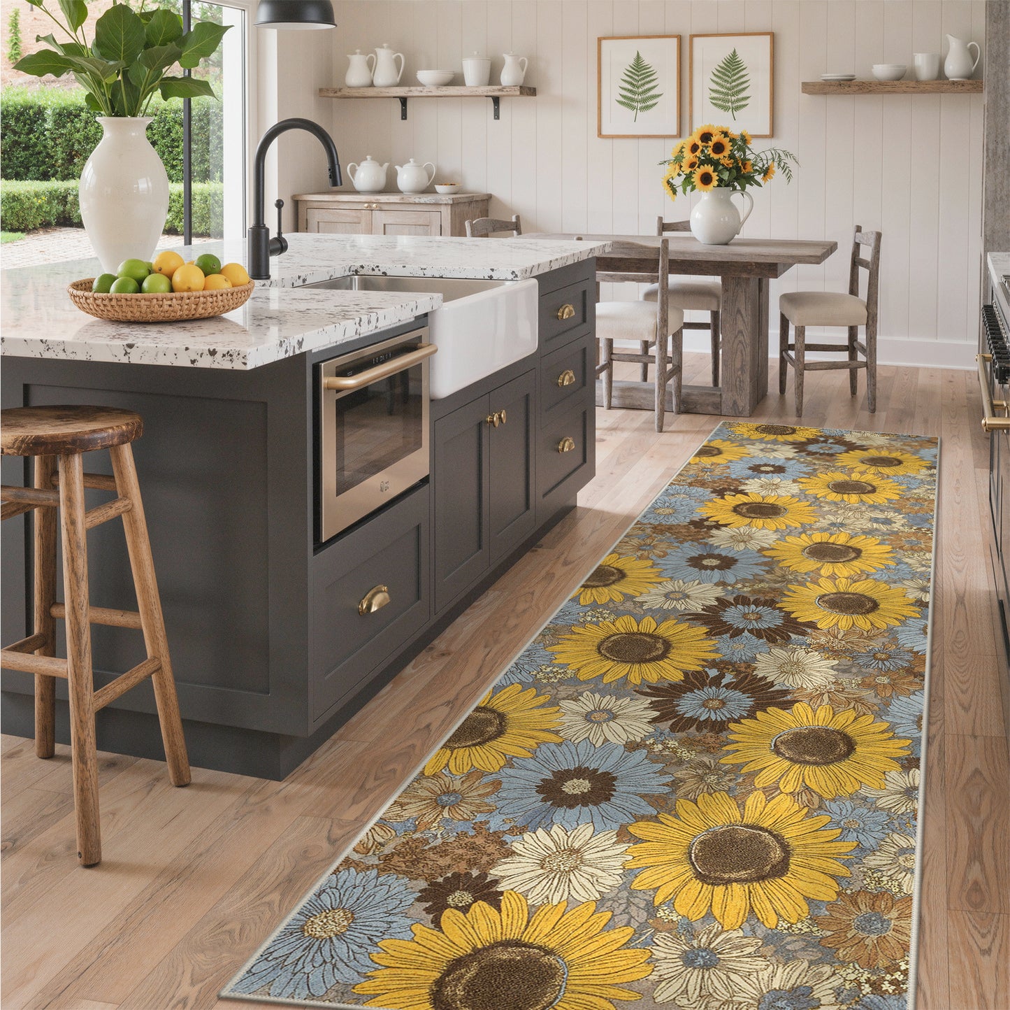 KUETH  Area Rugs Machine Washable Rugs for Living Room, Non Slip Throw Rug with Rubber Backing, Rug for Entryway、Bedroom、Kitchen、Floor and Dining Room