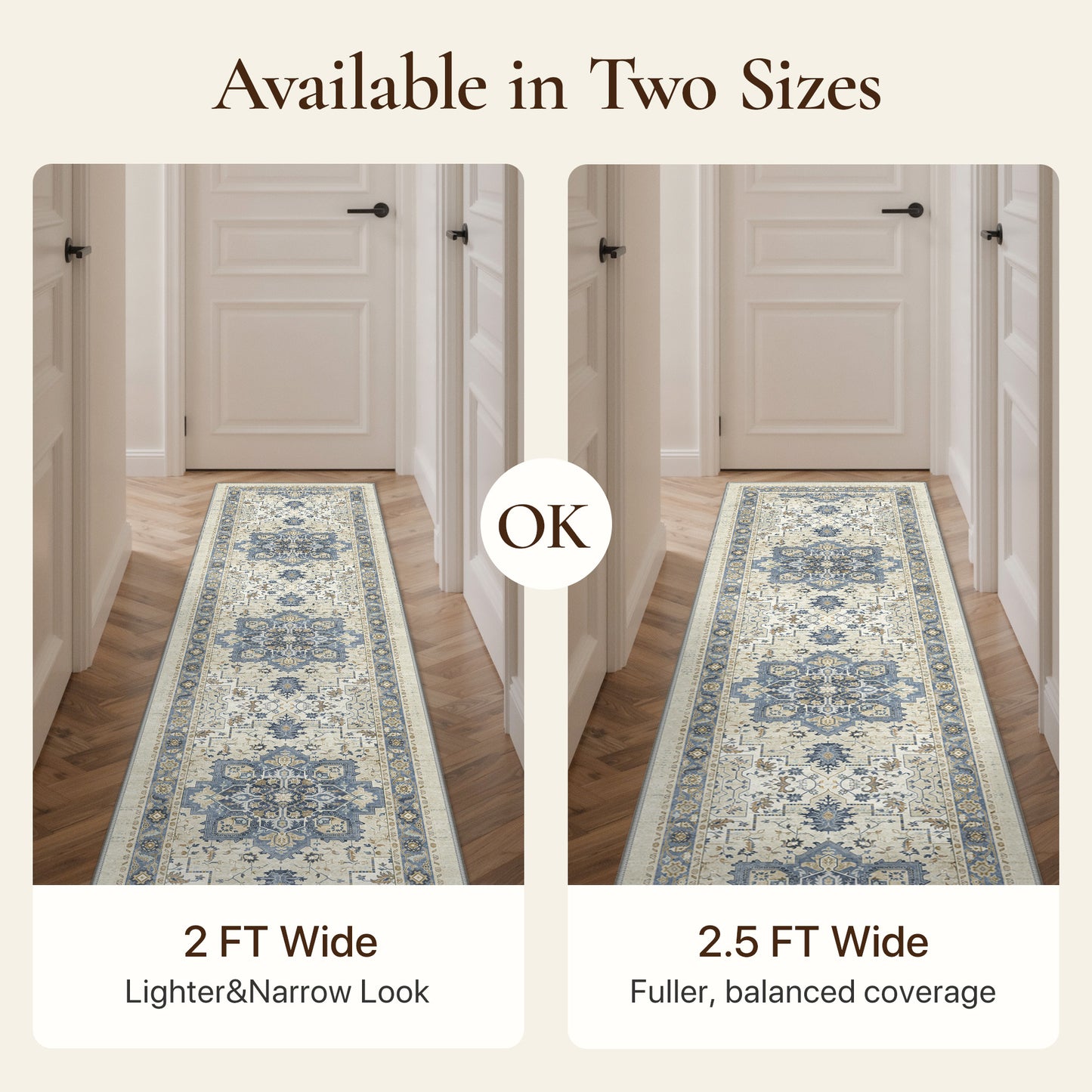 KUETH Modern 8x10 Area Rugs for Living Room, Non Slip Machine Washable Retro Rugs, Low Pile Chenille Print Rug for Bedroom, Dining Room, Home Office, Charcoal Brown
