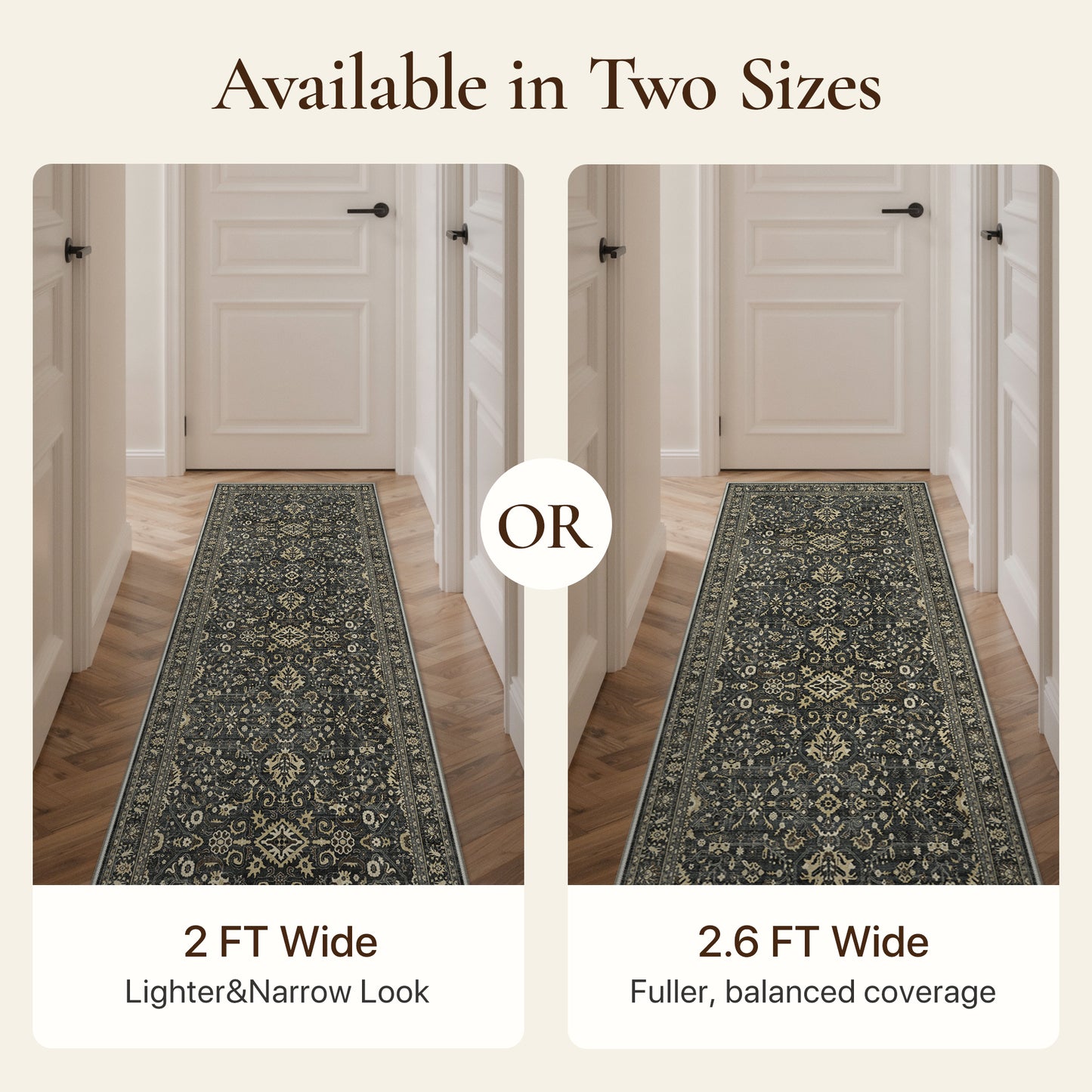KUETH Modern 8x10 Area Rugs for Living Room, Non Slip Machine Washable Retro Rugs, Low Pile Chenille Print Rug for Bedroom, Dining Room, Home Office