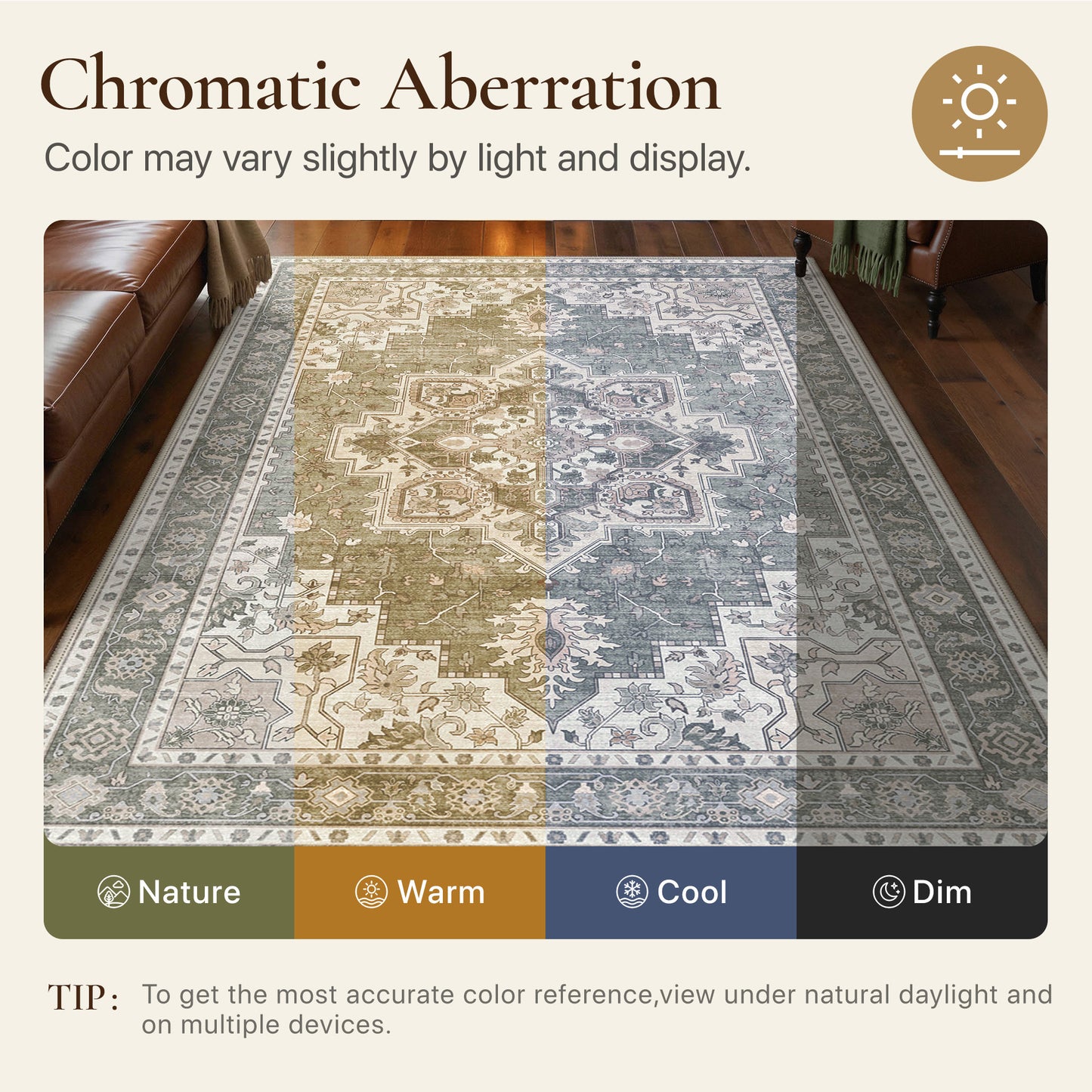 KUETH 8X10 Vintage Area Rugs Machine Washable Rugs for Living Room, Non Slip Flat Pile Rug with Rubber Backing, Persian Rug for Entryway Bedroom Dining Room Home Office