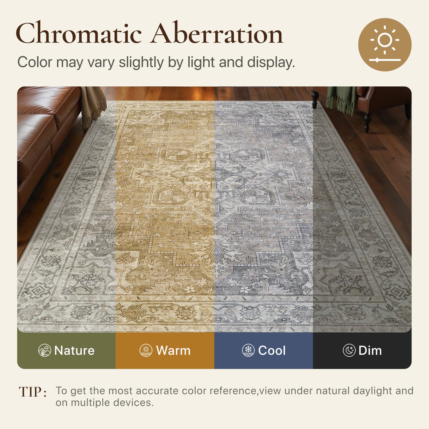 KUETH 8X10 Vintage Area Rugs Machine Washable Rugs for Living Room, Non Slip Flat Pile Rug with Rubber Backing, Persian Rug for Entryway Bedroom Dining Room Home Office